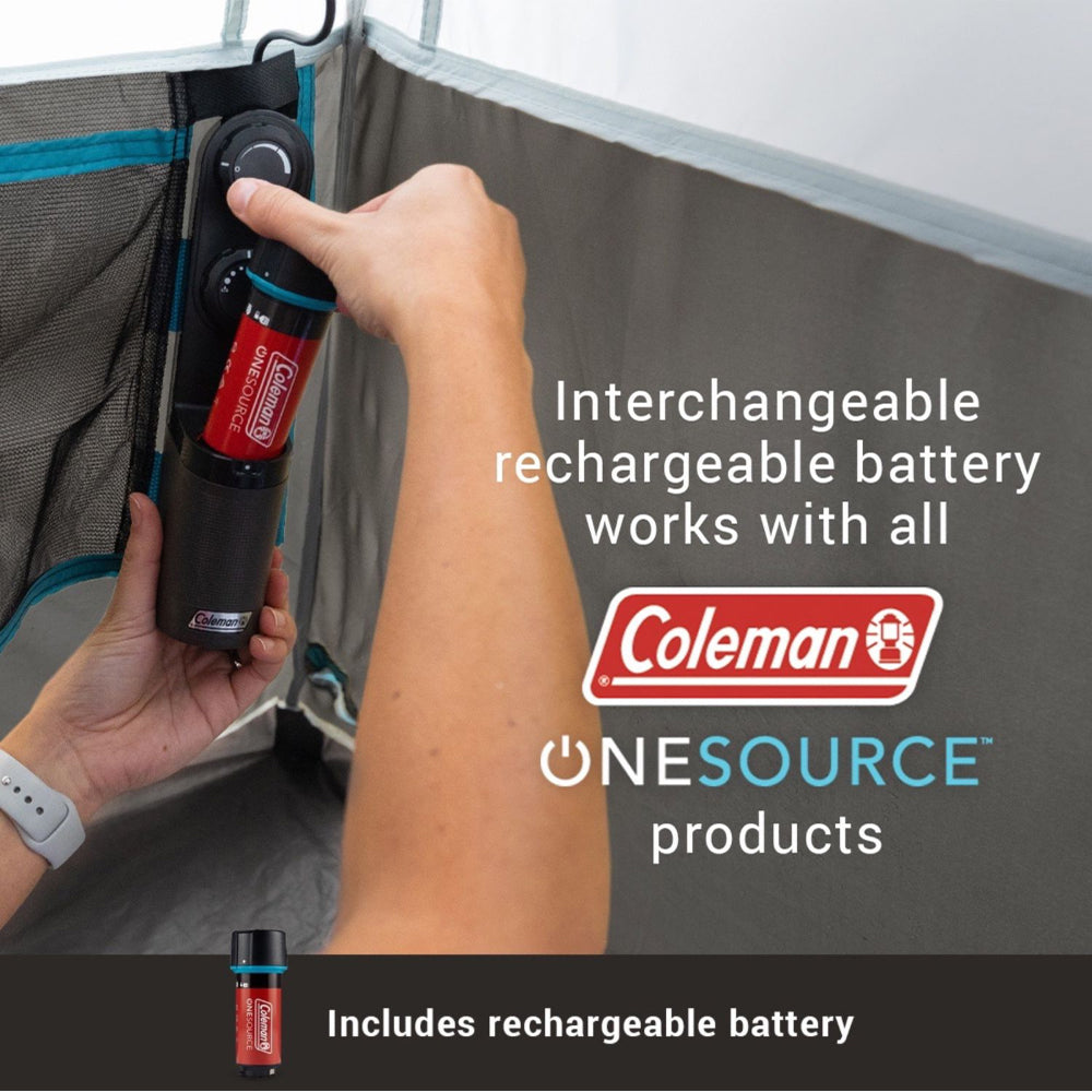 Coleman OneSource Rechargeable 4Person Camping Dome Tent wAirflow System LED Lighting 2000035457