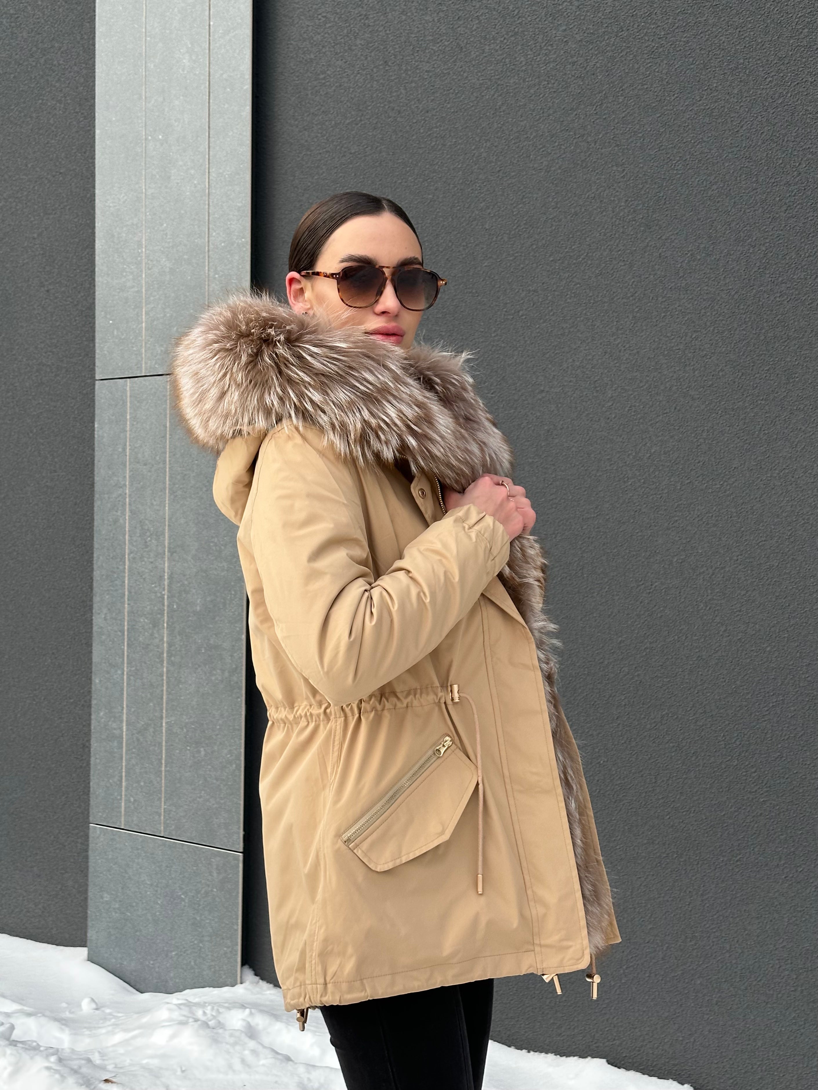 Genuine Silver Fur Trim Parka with Rabbit Fur Insulation - Energize Trek