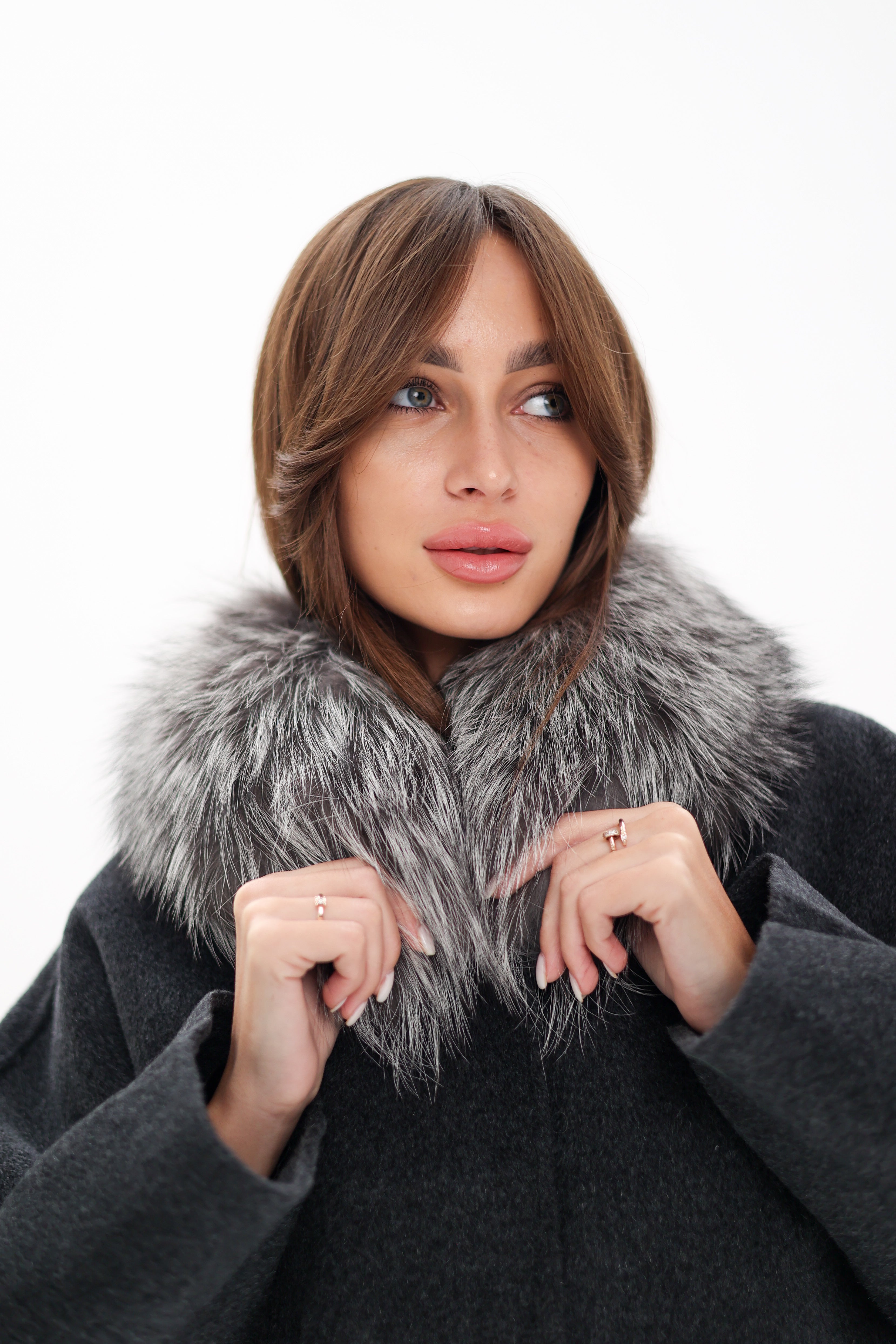 Genuine Silver Fox Fur Virgin Wool Coat - Energize Trek