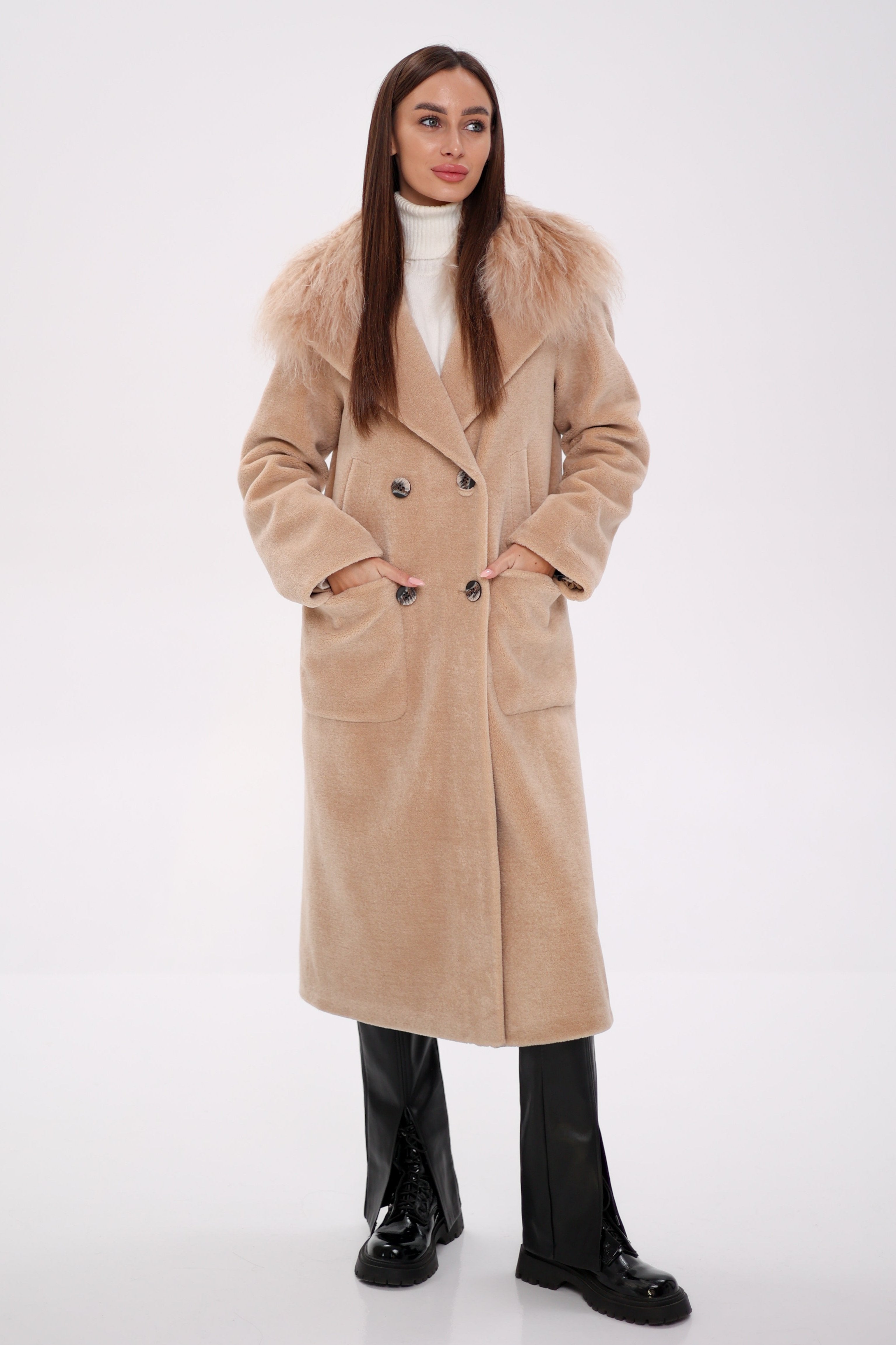 Genuine Lama Fur Virgin Wool Coat - Energize Trek