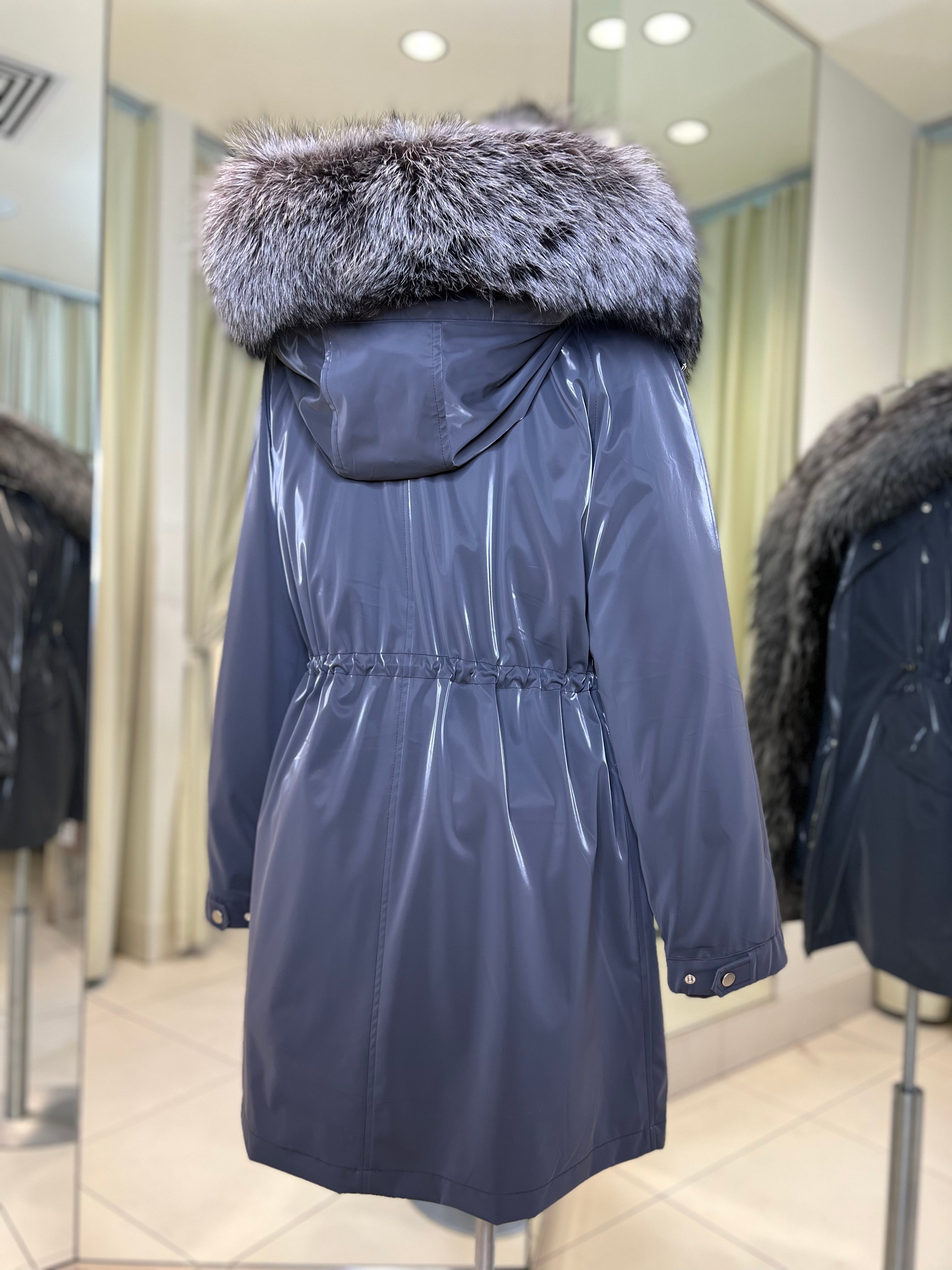 Genuine Silver Fox Fully Lined Hood Rabbit Insulated Parka - Energize Trek