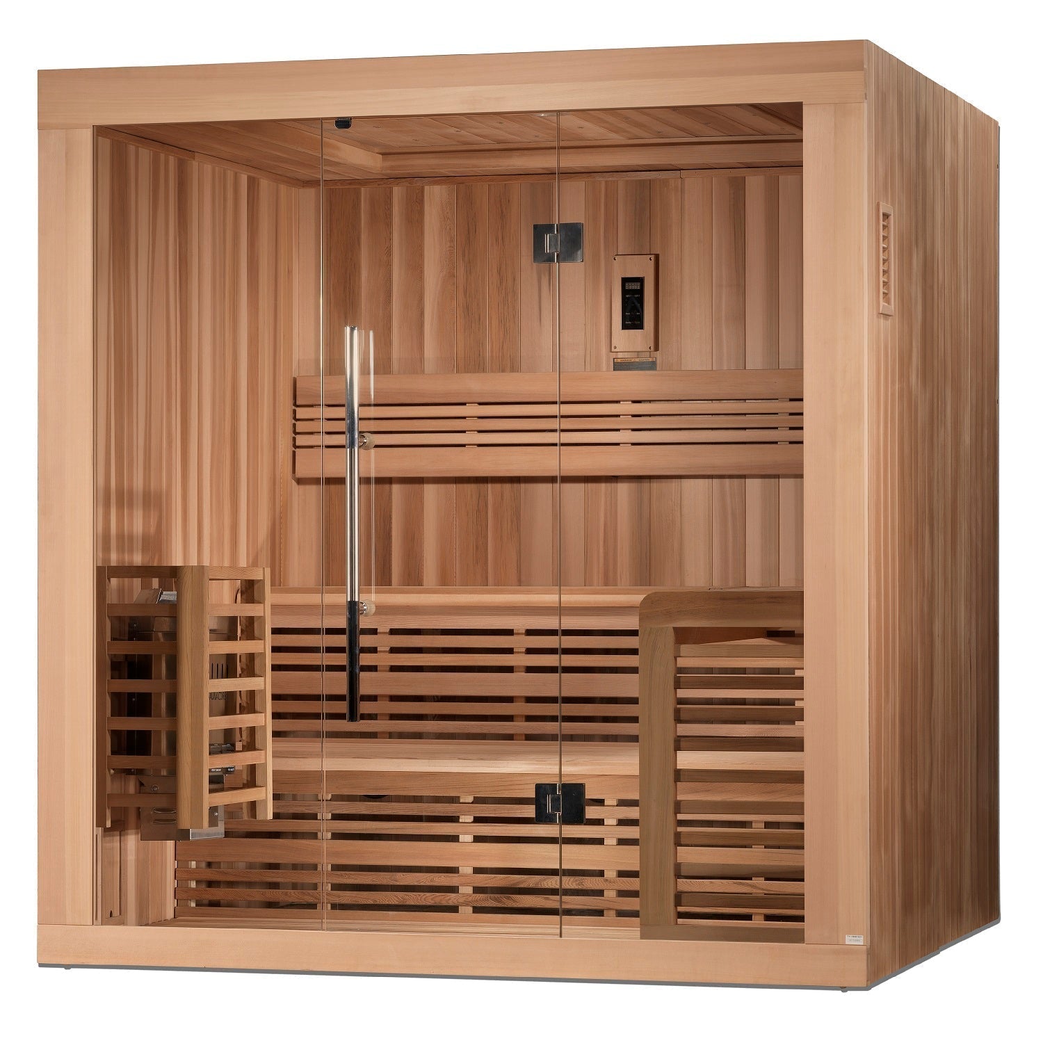 SAUNA EVOLUTION® 6 Person Indoor Double bench Steam Sauna Glass 18 - Energize Trek