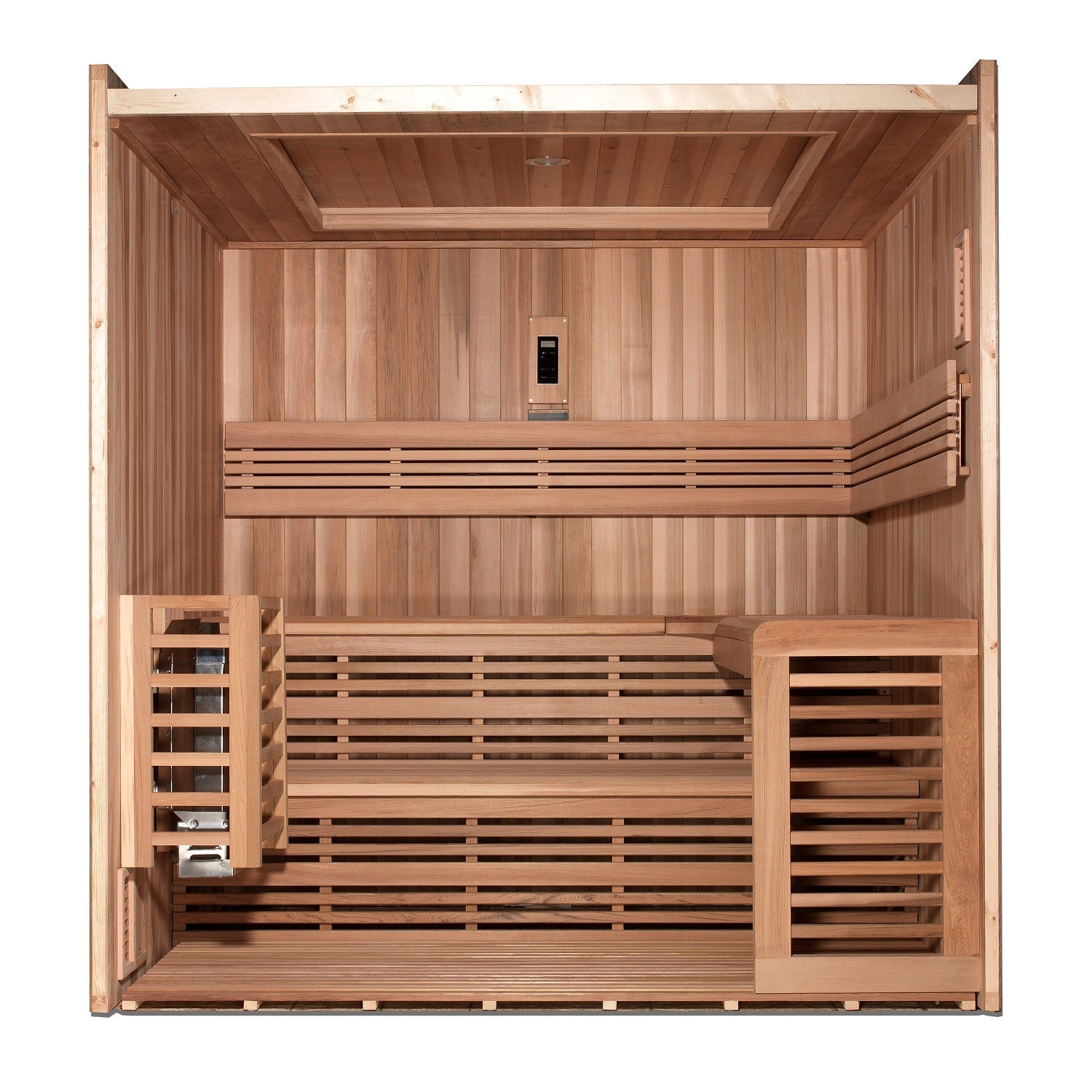 SAUNA EVOLUTION® 6 Person Indoor Double bench Steam Sauna Glass 18 - Energize Trek
