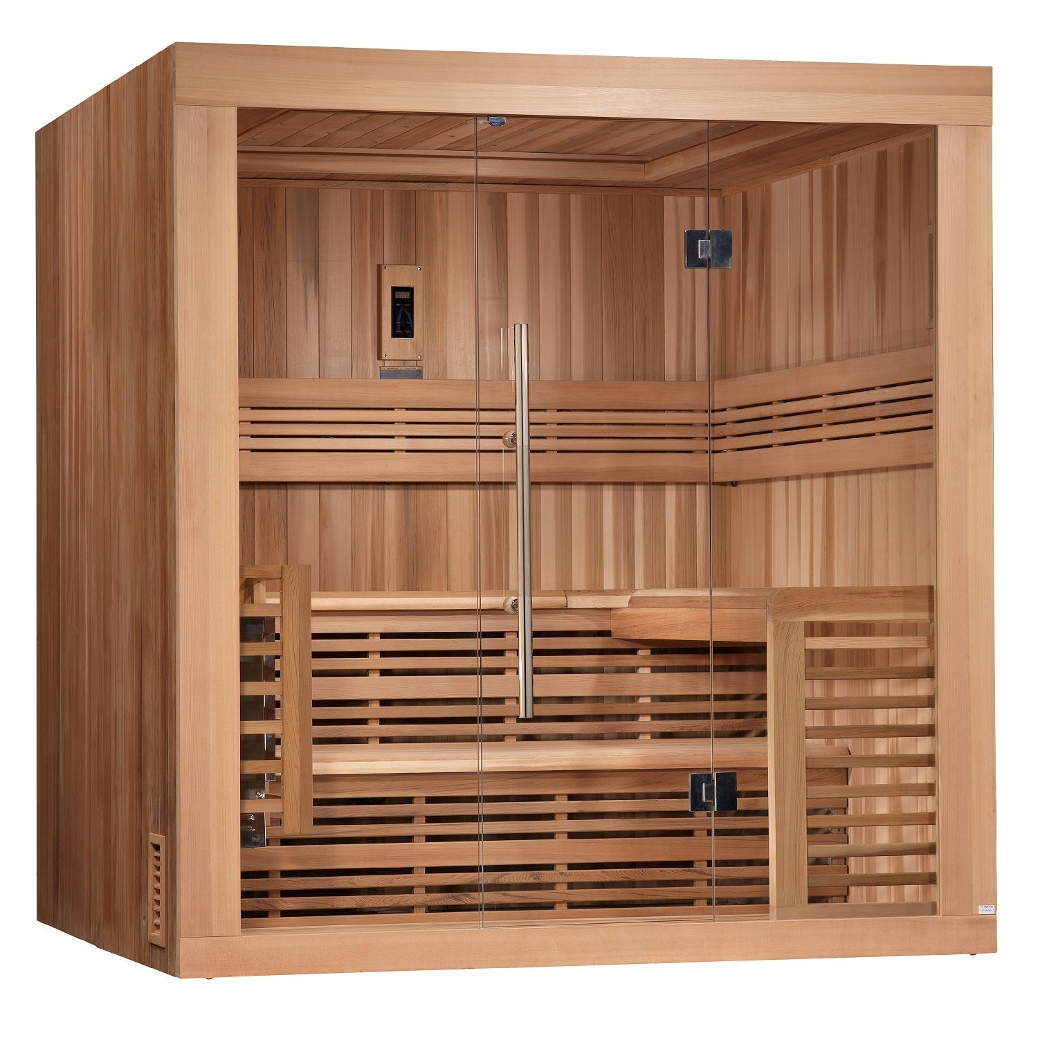 SAUNA EVOLUTION® 6 Person Indoor Double bench Steam Sauna Glass 18 - Energize Trek