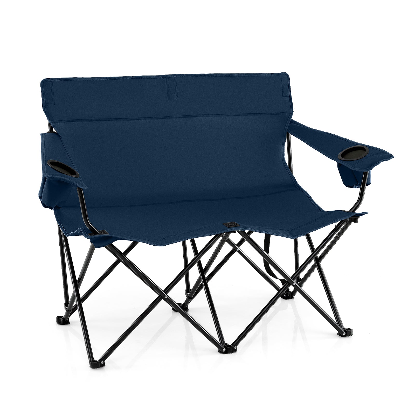 Double Camping Chair 2-Person Outdoor Folding Loveseat with Cup Holders - Energize Trek