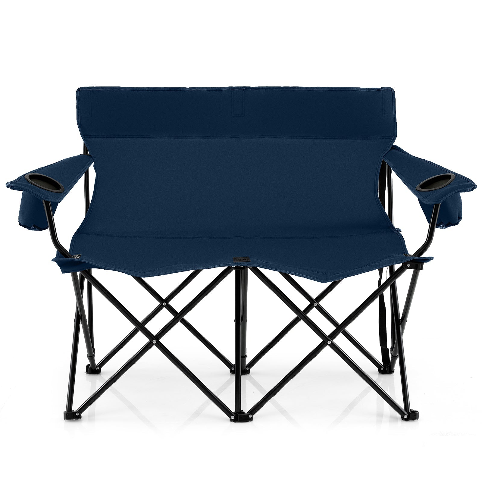 Double Camping Chair 2-Person Outdoor Folding Loveseat with Cup Holders - Energize Trek
