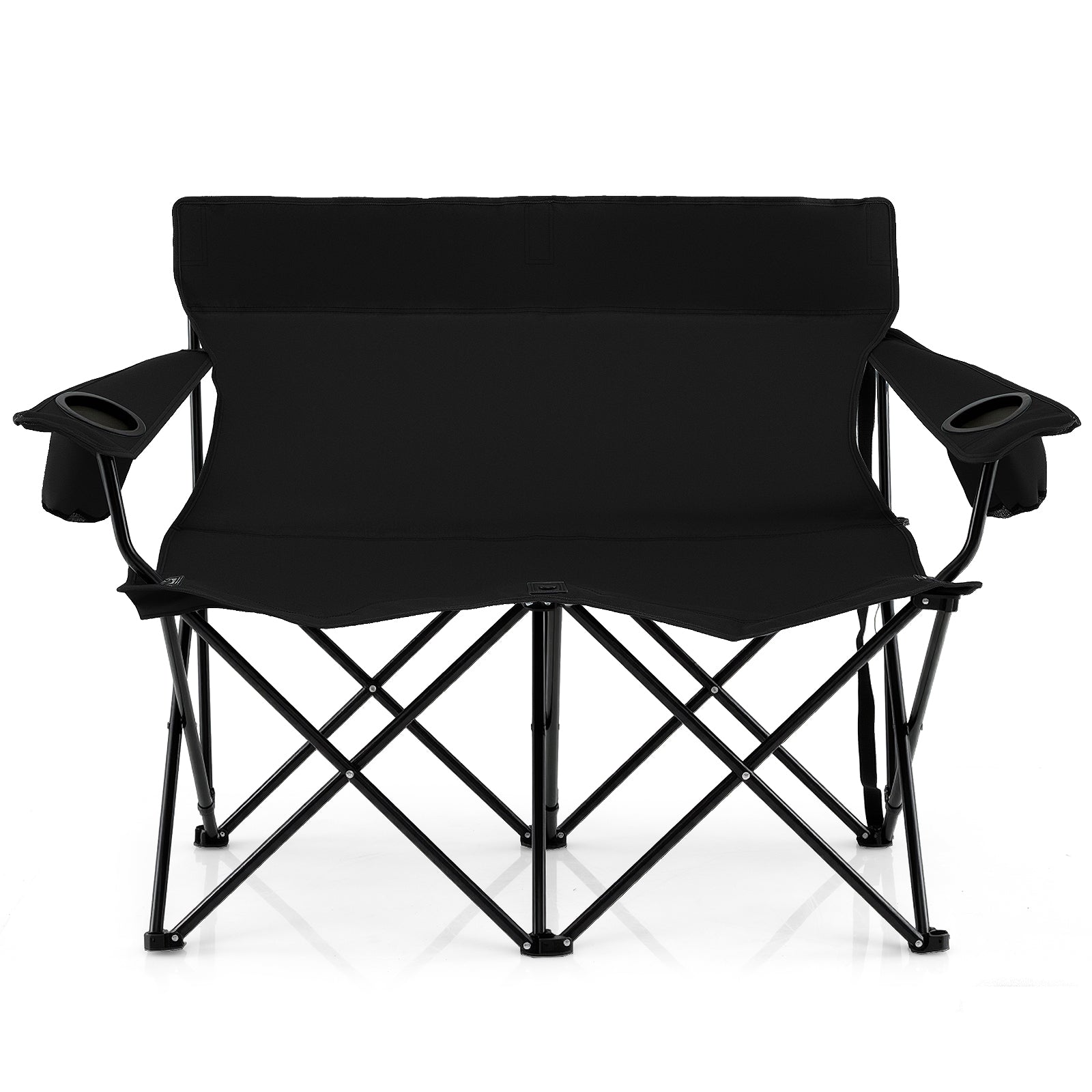 Double Camping Chair 2-Person Outdoor Folding Loveseat with Cup Holders - Energize Trek
