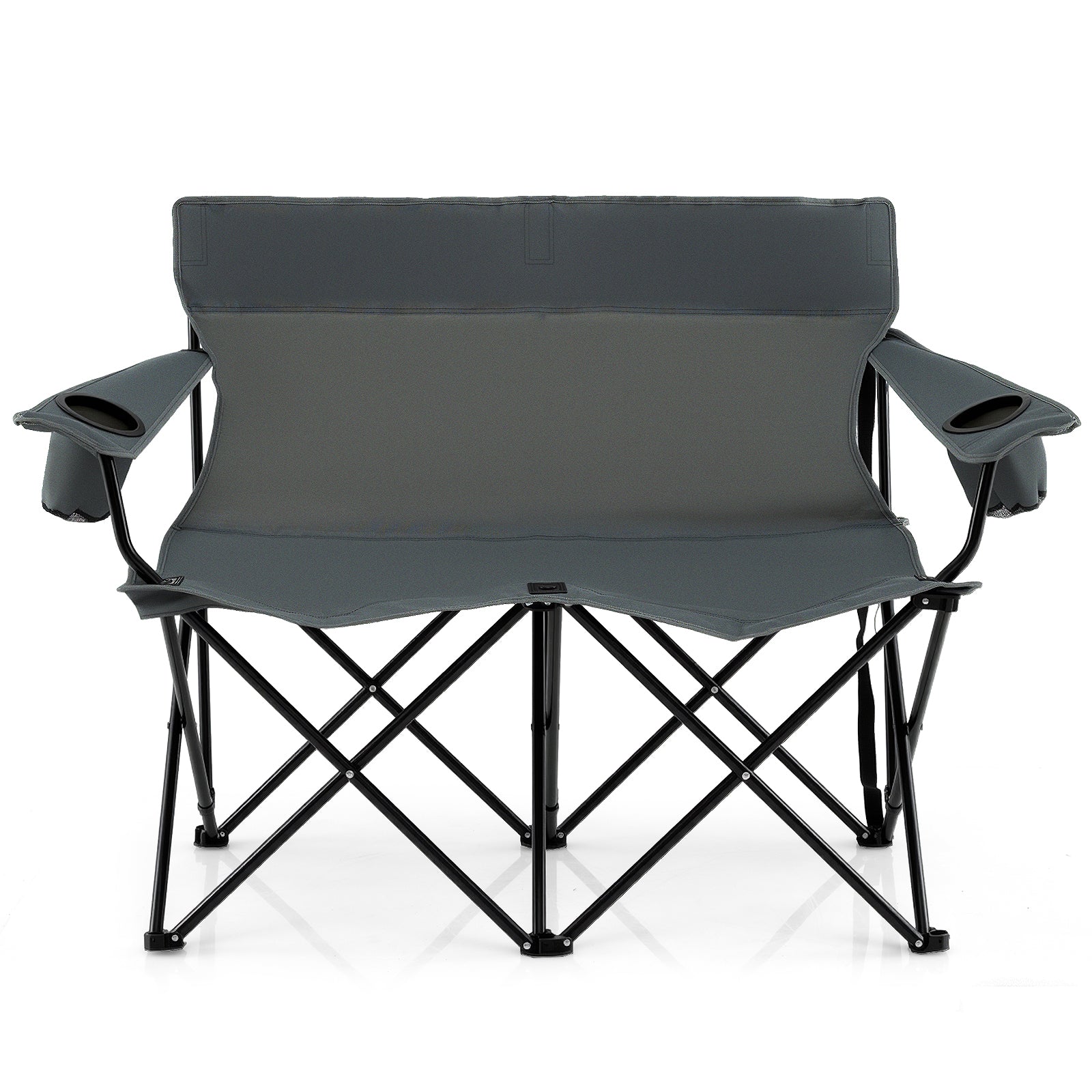 Double Camping Chair 2-Person Outdoor Folding Loveseat with Cup Holders - Energize Trek