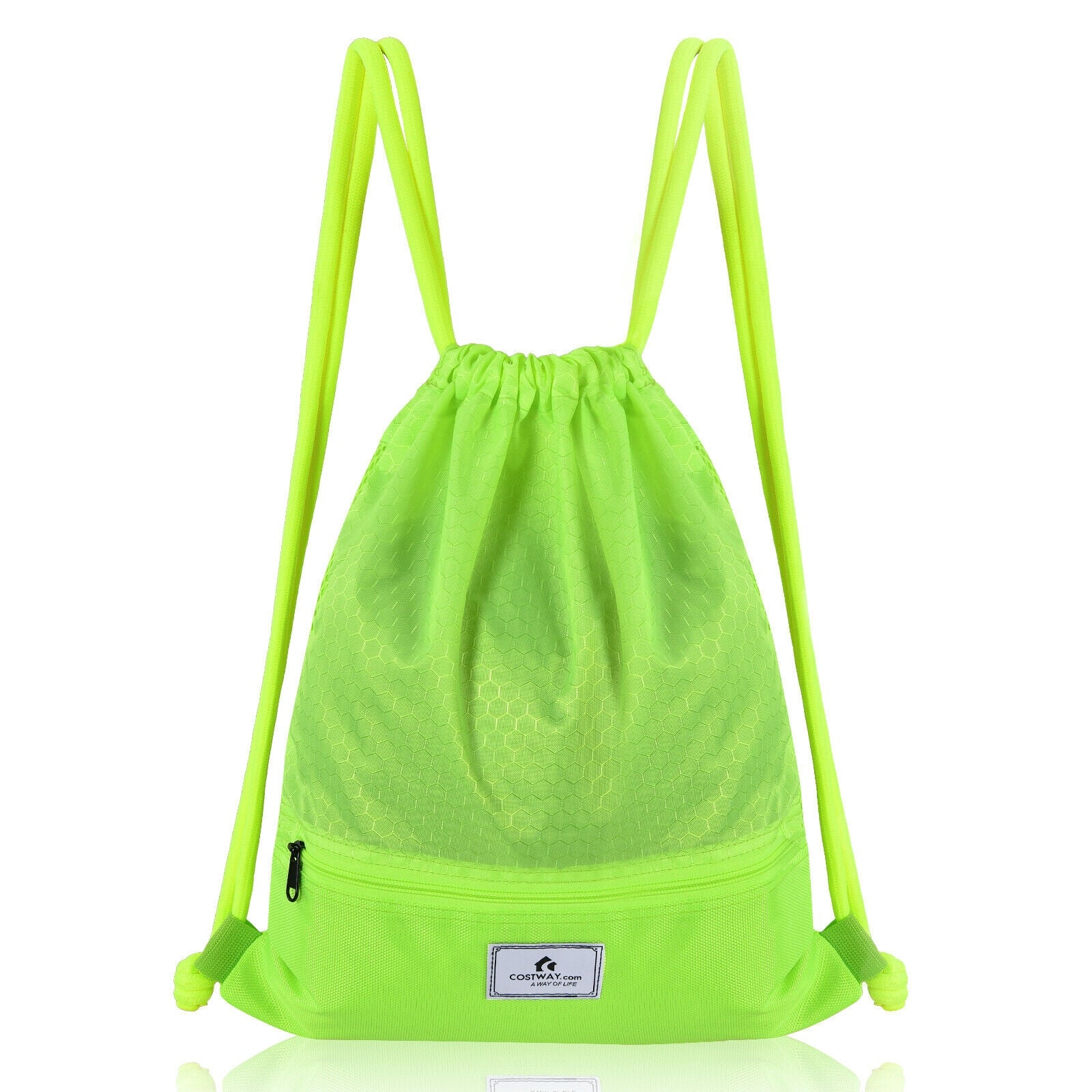 Drawstring Backpack String Bag Foldable Sports Sack with Zipper Pocket - Energize Trek