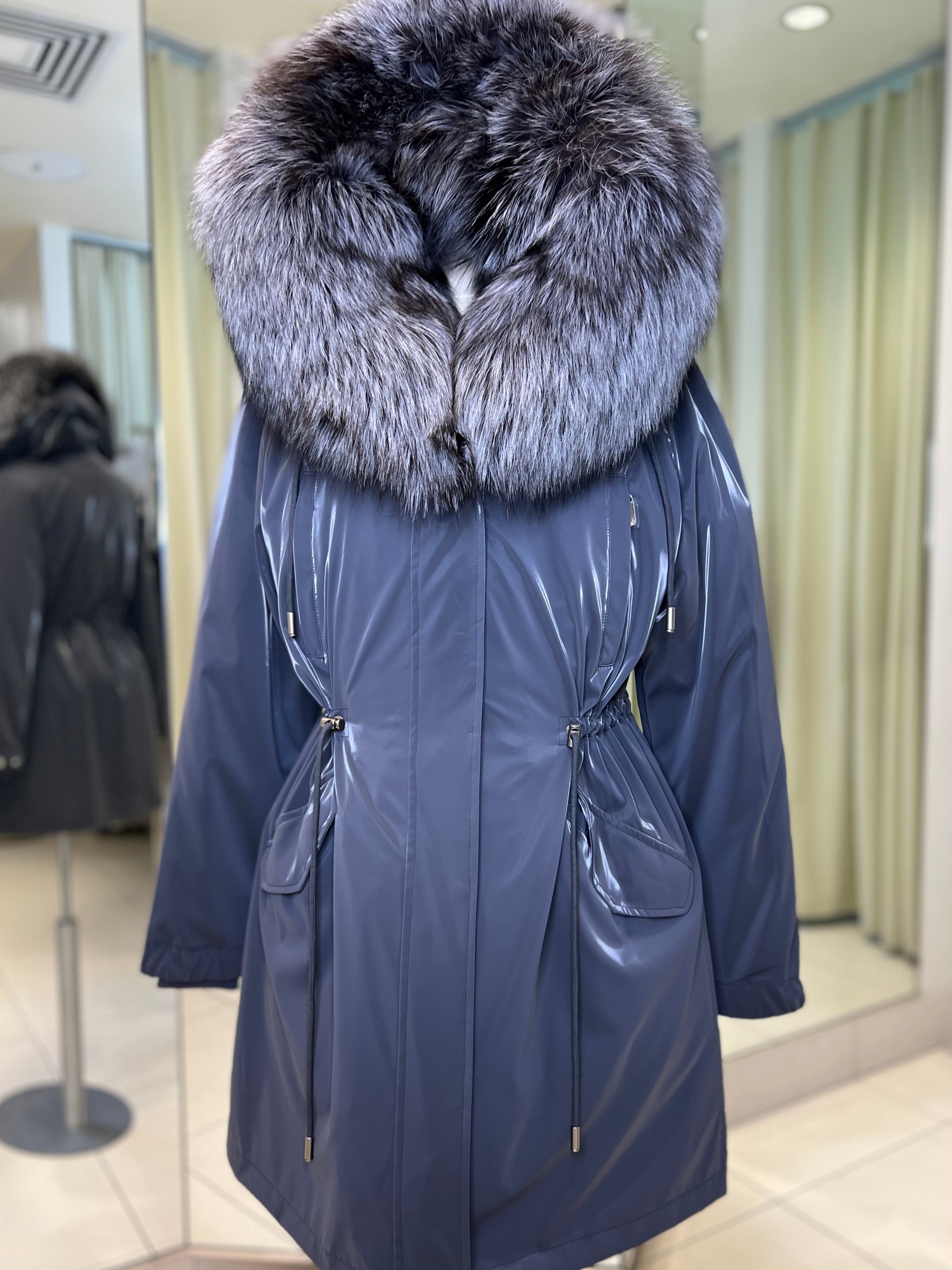 Genuine Silver Fox Fully Lined Hood Rabbit Insulated Parka - Energize Trek