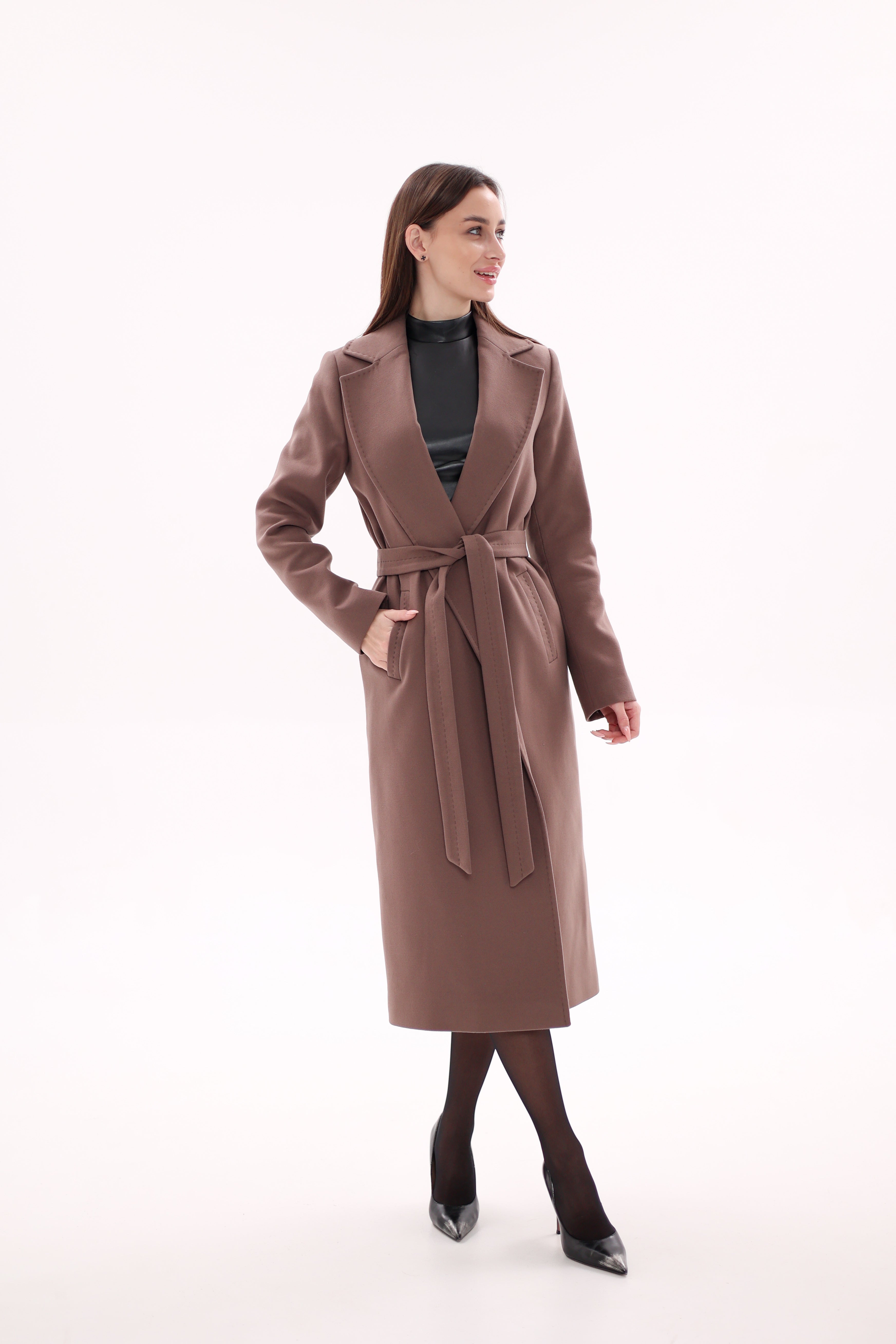Harrington Classic Wraparound Overcoat in Mocha Mousse - Energize Trek