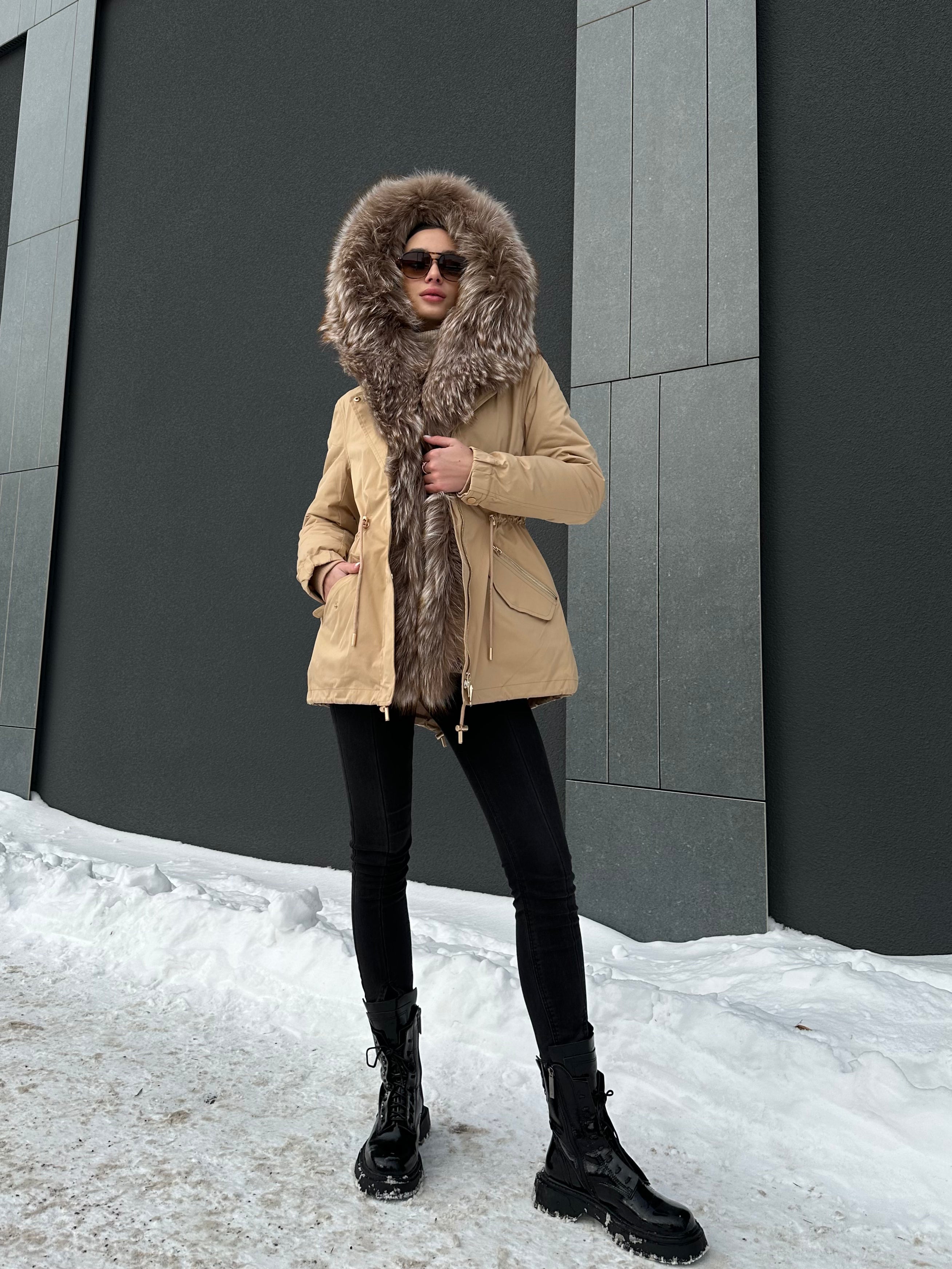Genuine Silver Fur Trim Parka with Rabbit Fur Insulation - Energize Trek