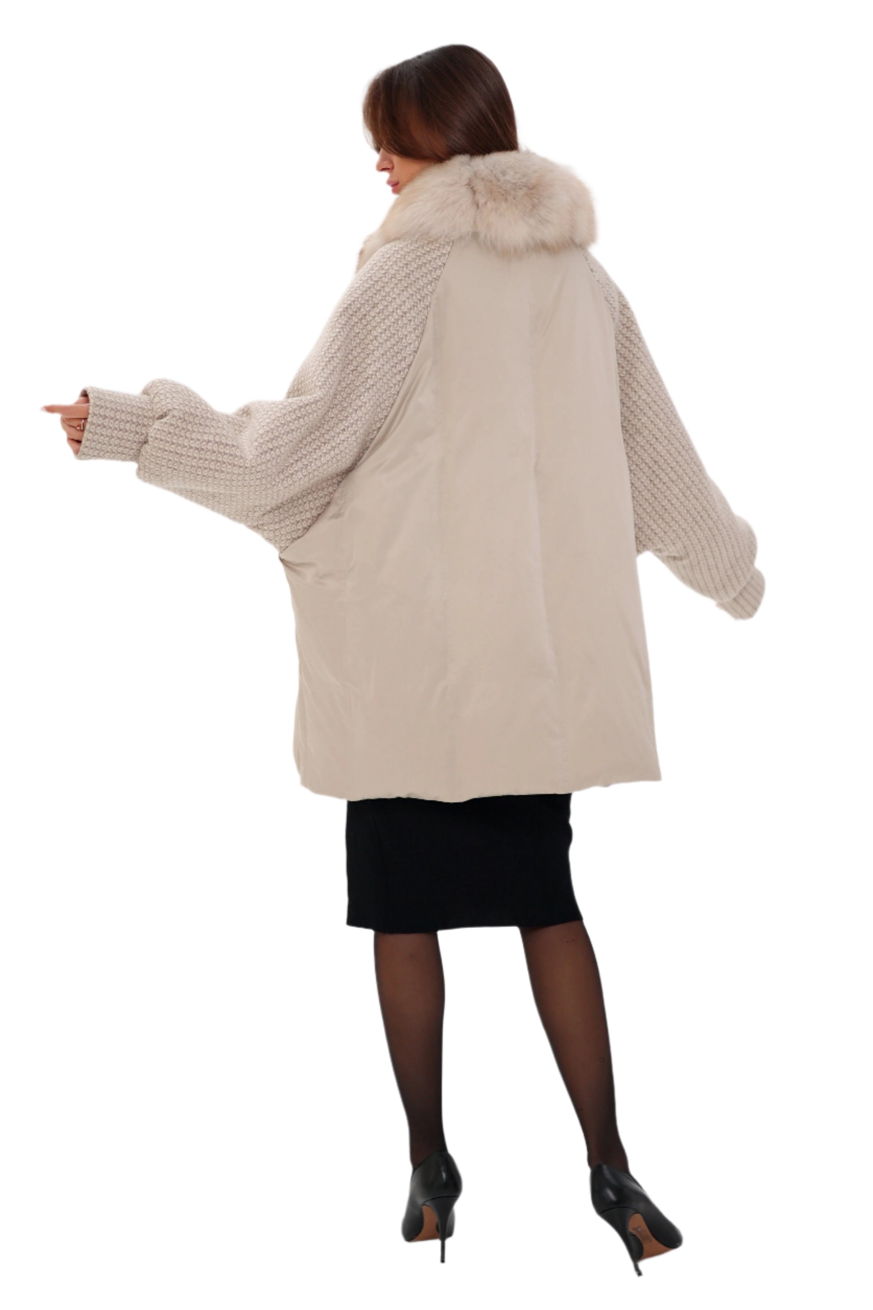 Genuine Polar Fox Boucle Down Coat - Energize Trek