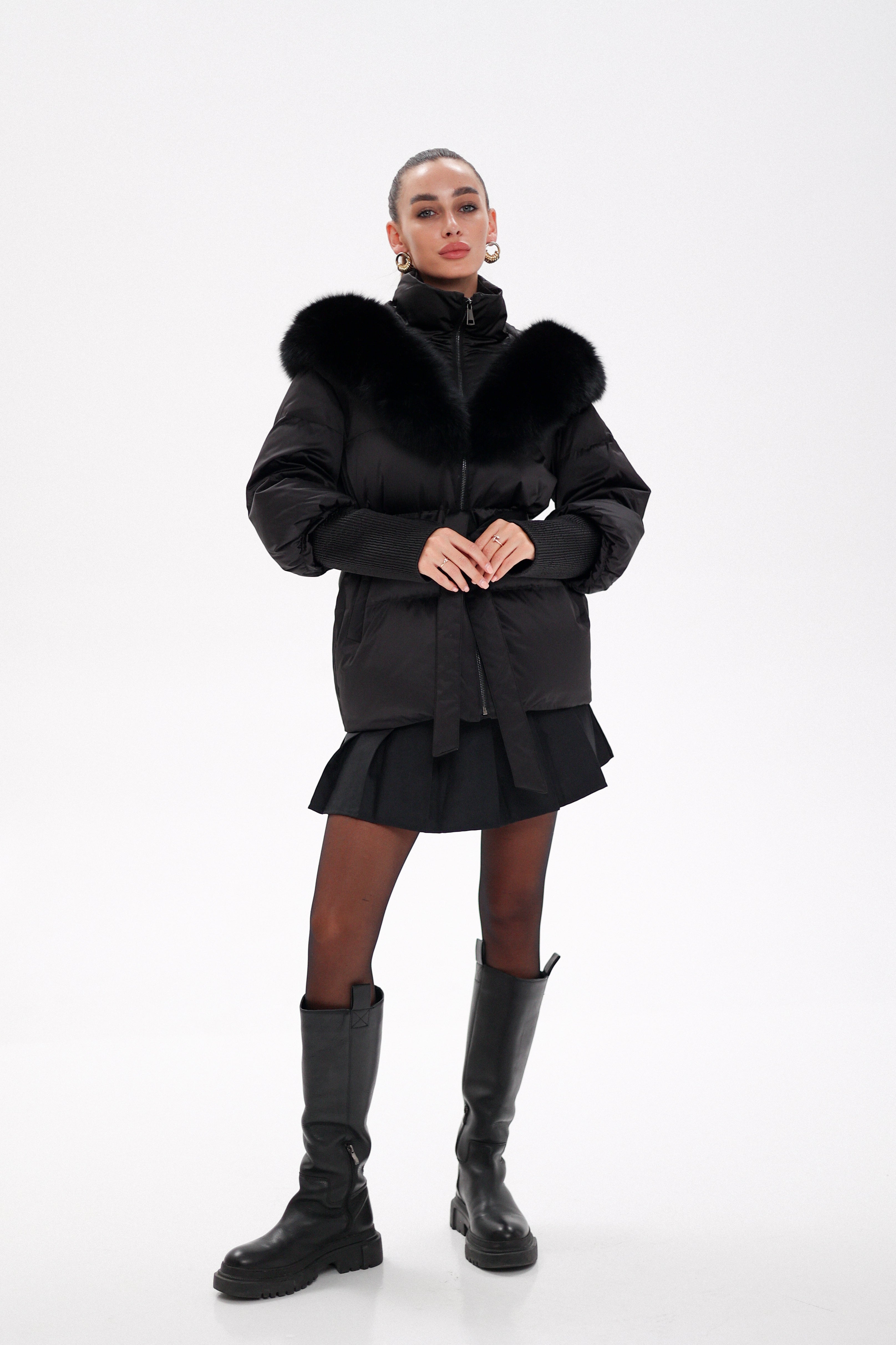 Pre-Order. Re-Stock Ships October 20. Amanda Genuine Fur Trim Down Fill Coat - Energize Trek