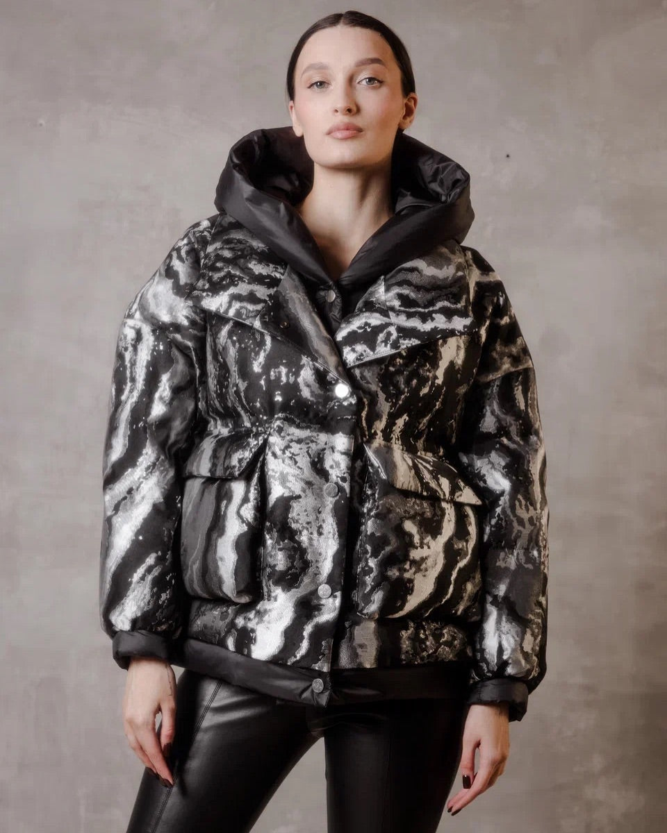 Marble Jacquard Down Fill Coat - Energize Trek