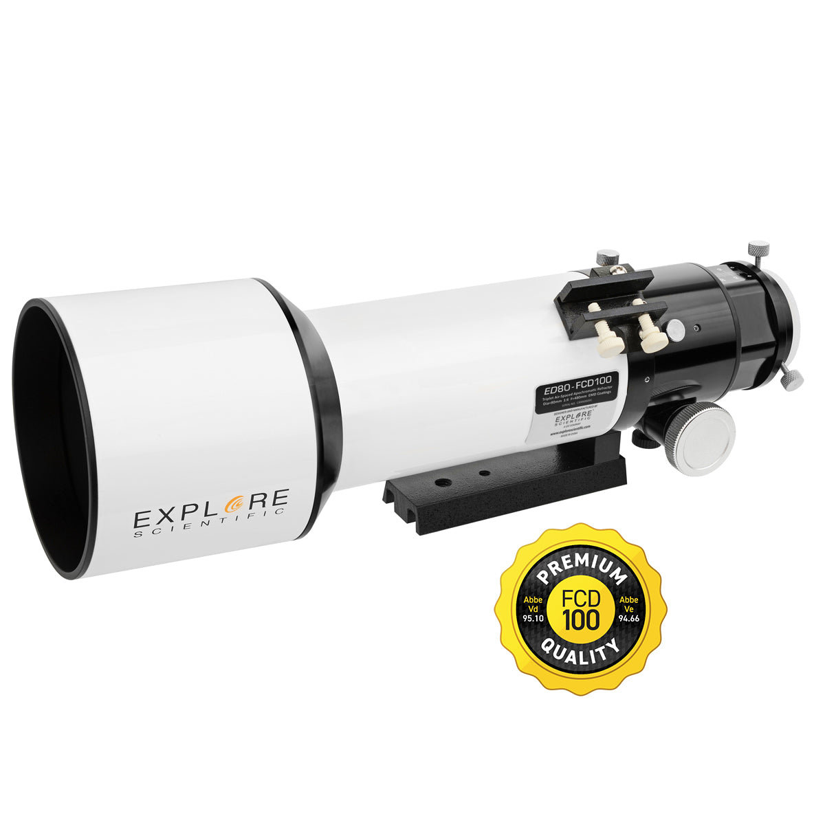 ED80-FCD100 Series Air-Spaced Triplet Refractor Telescope and Field Flattener f/5 to f/7 - Energize Trek
