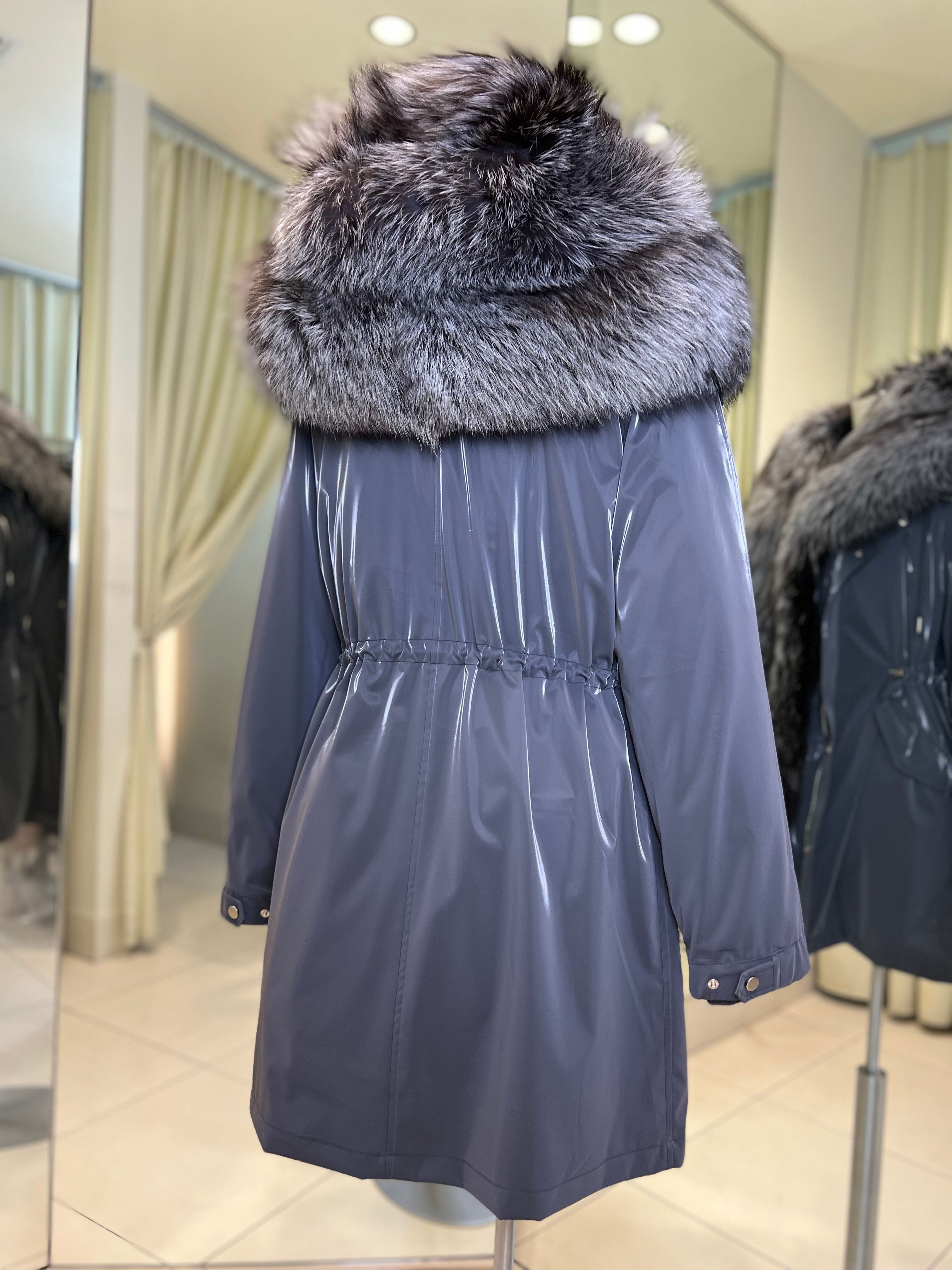 Genuine Silver Fox Fully Lined Hood Rabbit Insulated Parka - Energize Trek