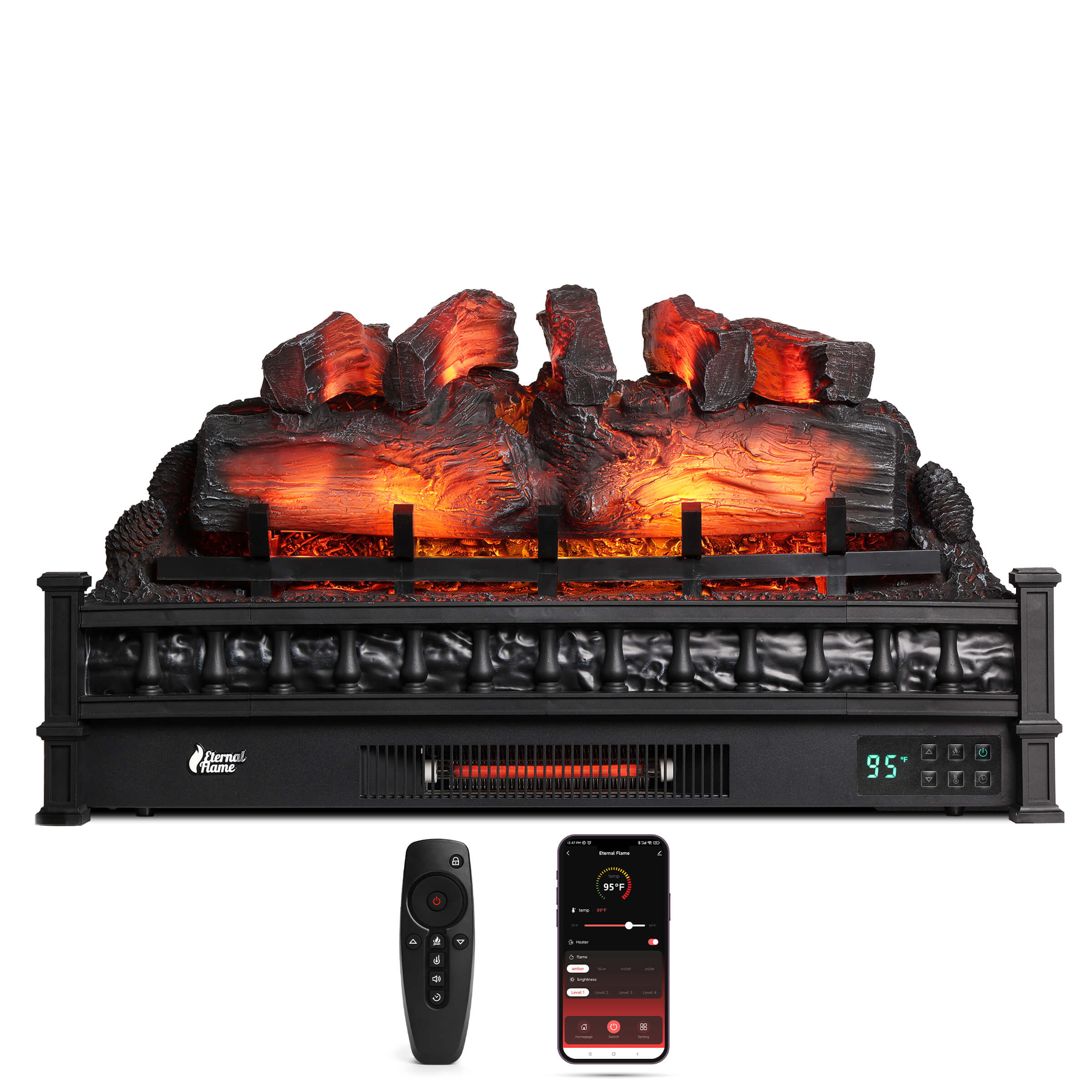 Eternal Flame EF30-PB Electric Fireplace Logs - Energize Trek