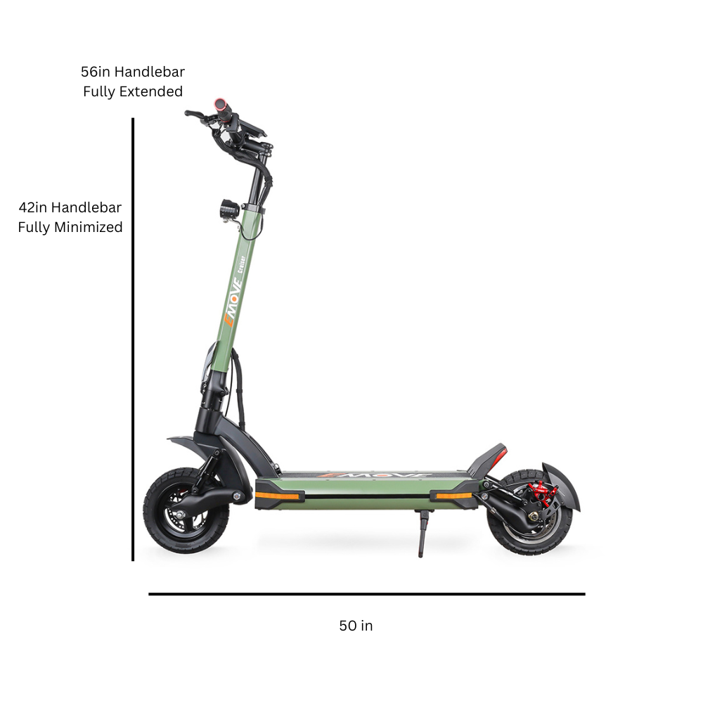 EMOVE Cruiser V2 – 52V and 60V Quad Suspension 62-Mile Long-Range Electric Scooter - Energize Trek