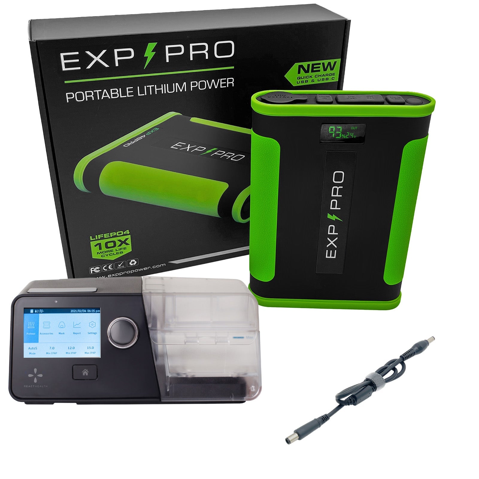 EXP48PRO APEX Battery (CPAP DC Cord Included) - Energize Trek