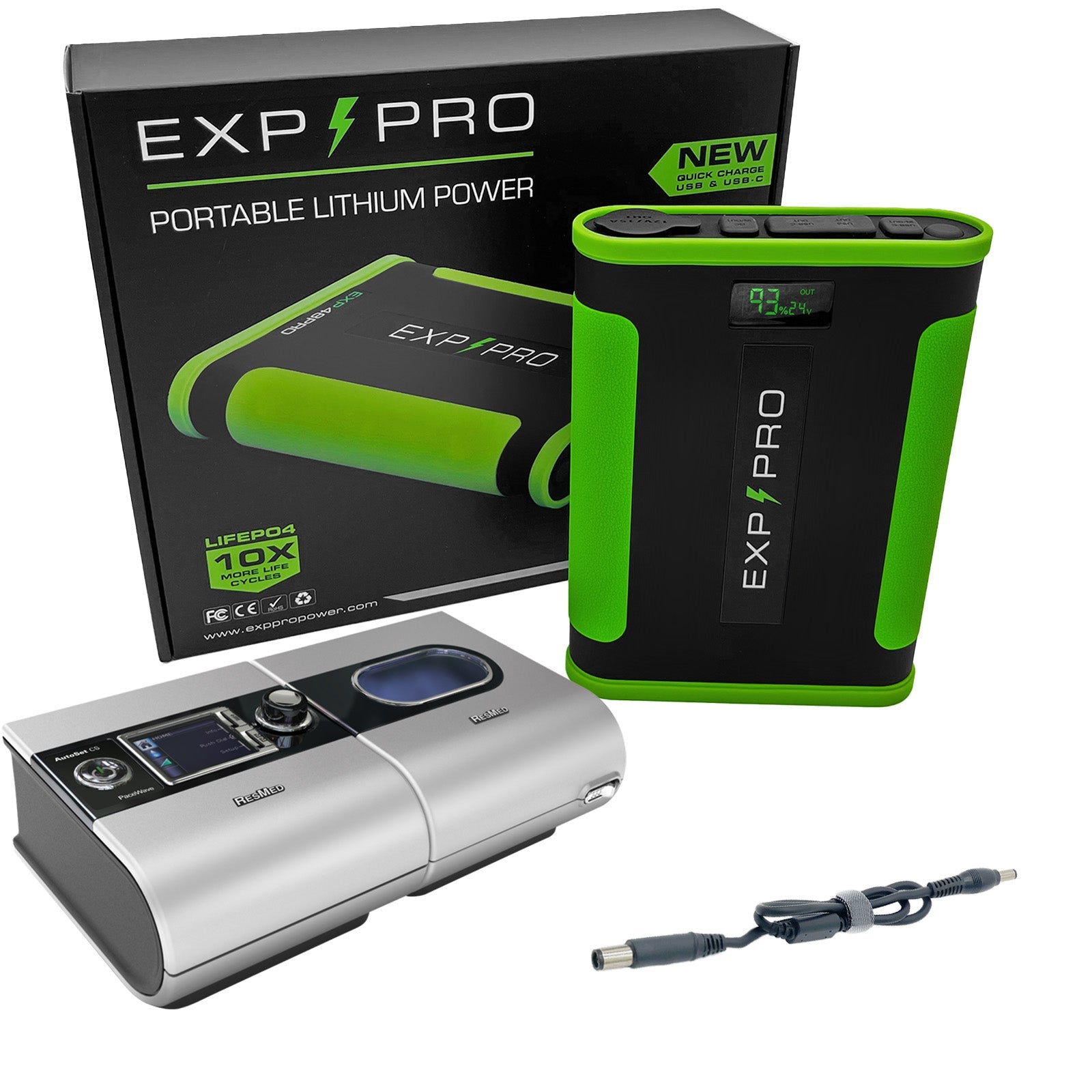 EXP48PRO APEX Battery (CPAP DC Cord Included) - Energize Trek