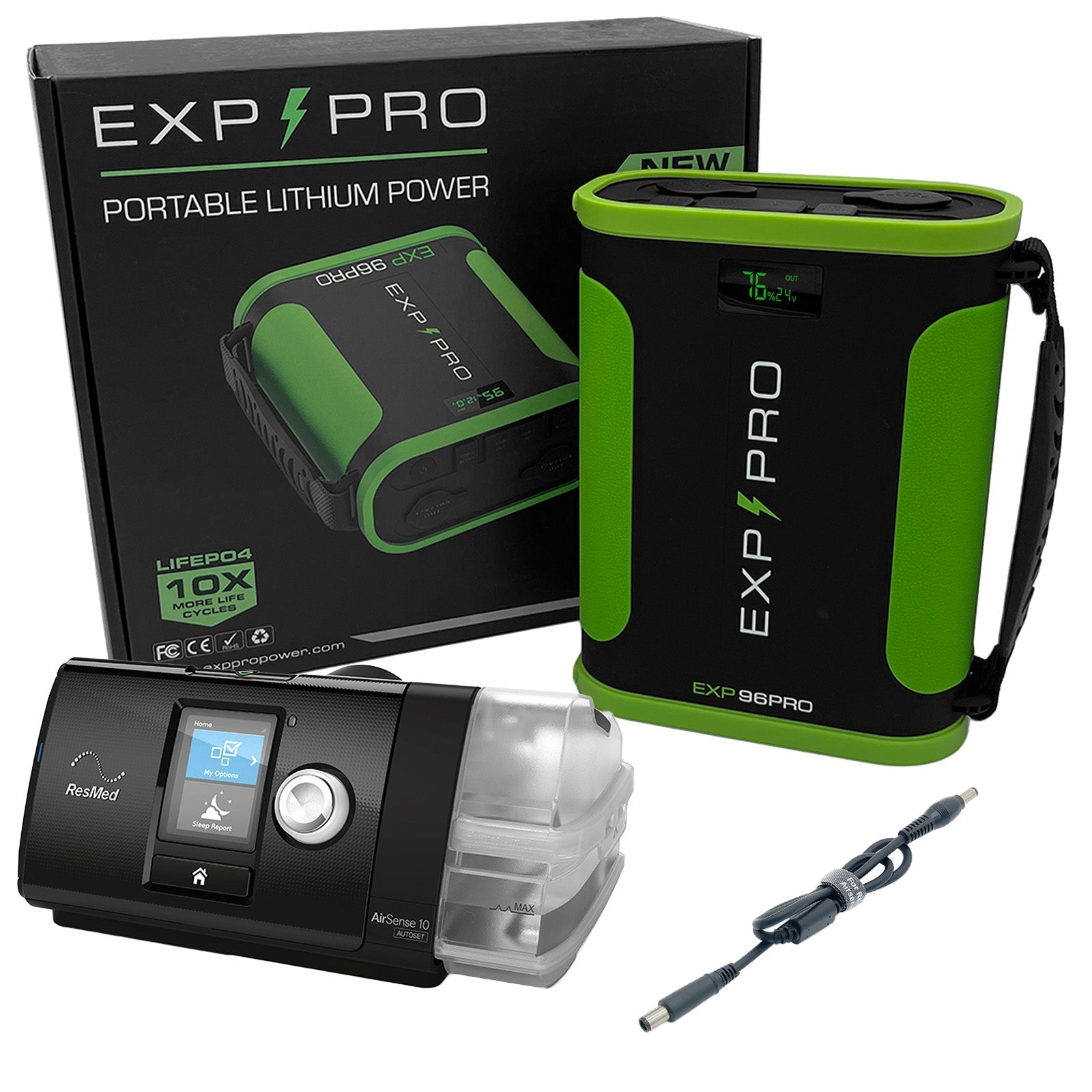 EXP96PRO APEX Battery (CPAP DC Cord Included) - Energize Trek