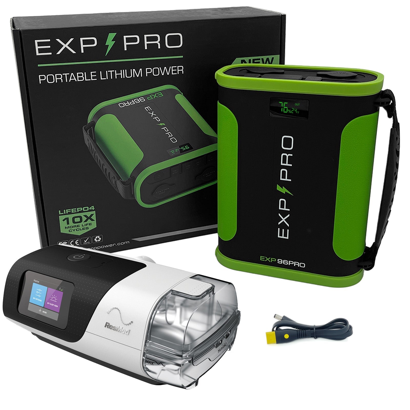 EXP96PRO APEX Battery (CPAP DC Cord Included) - Energize Trek