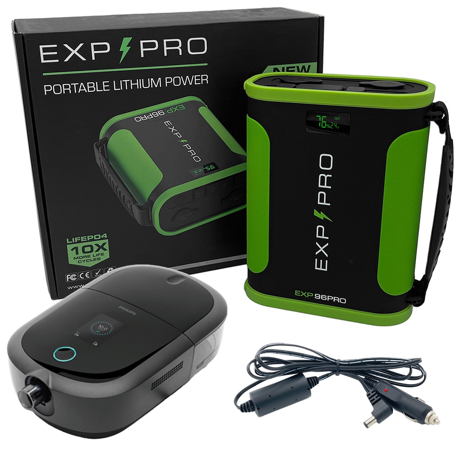 EXP96PRO APEX Battery (CPAP DC Cord Included) - Energize Trek