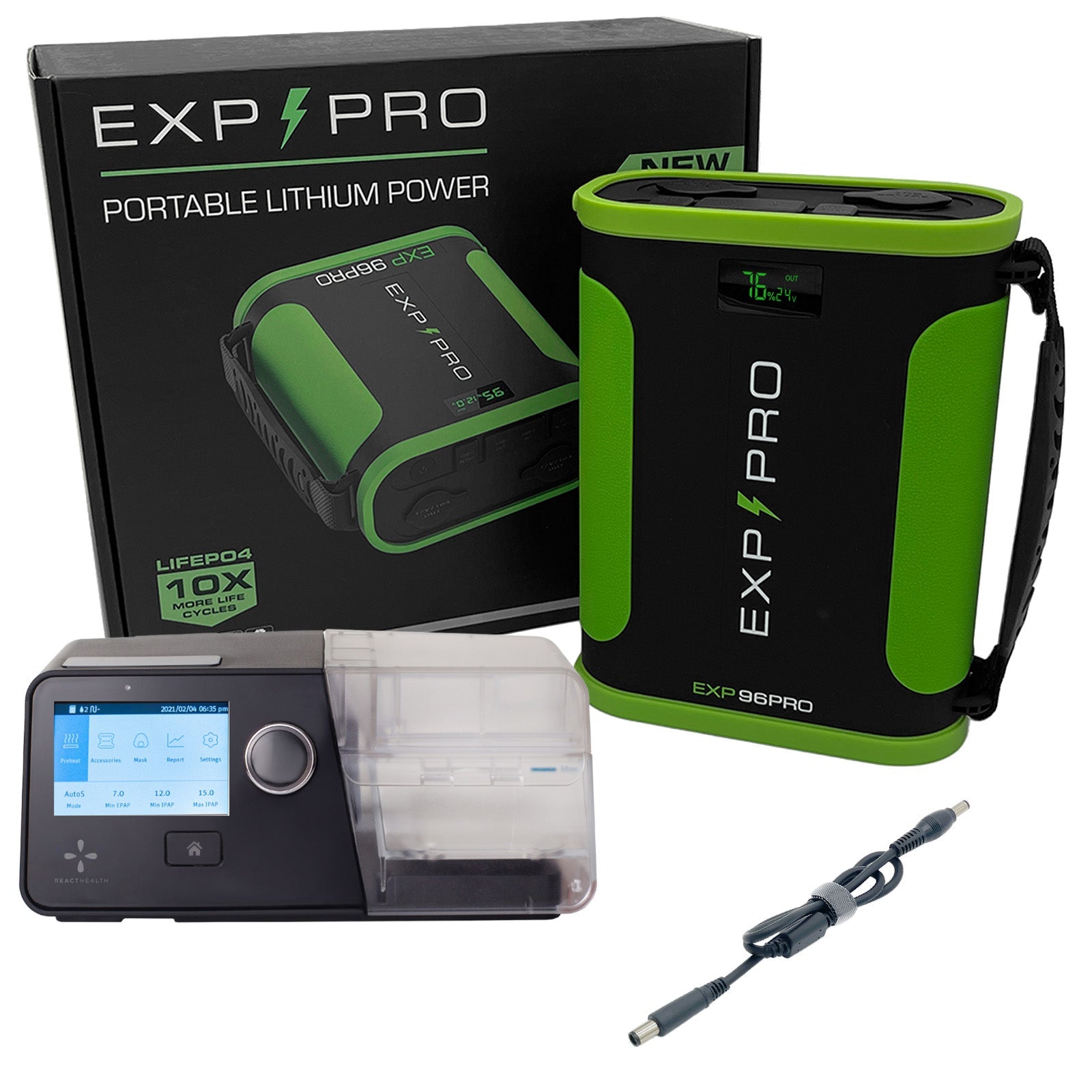 EXP96PRO APEX Battery (CPAP DC Cord Included) - Energize Trek