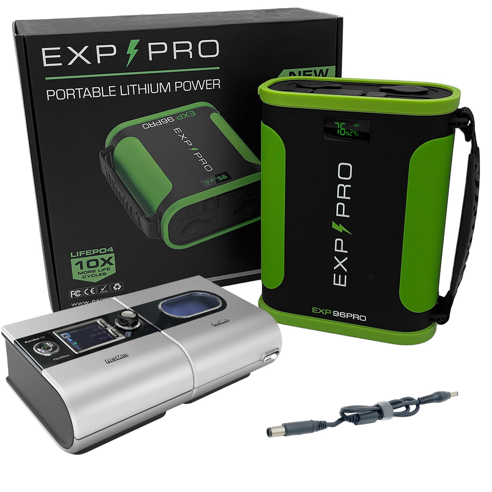 EXP96PRO APEX Battery (CPAP DC Cord Included) - Energize Trek