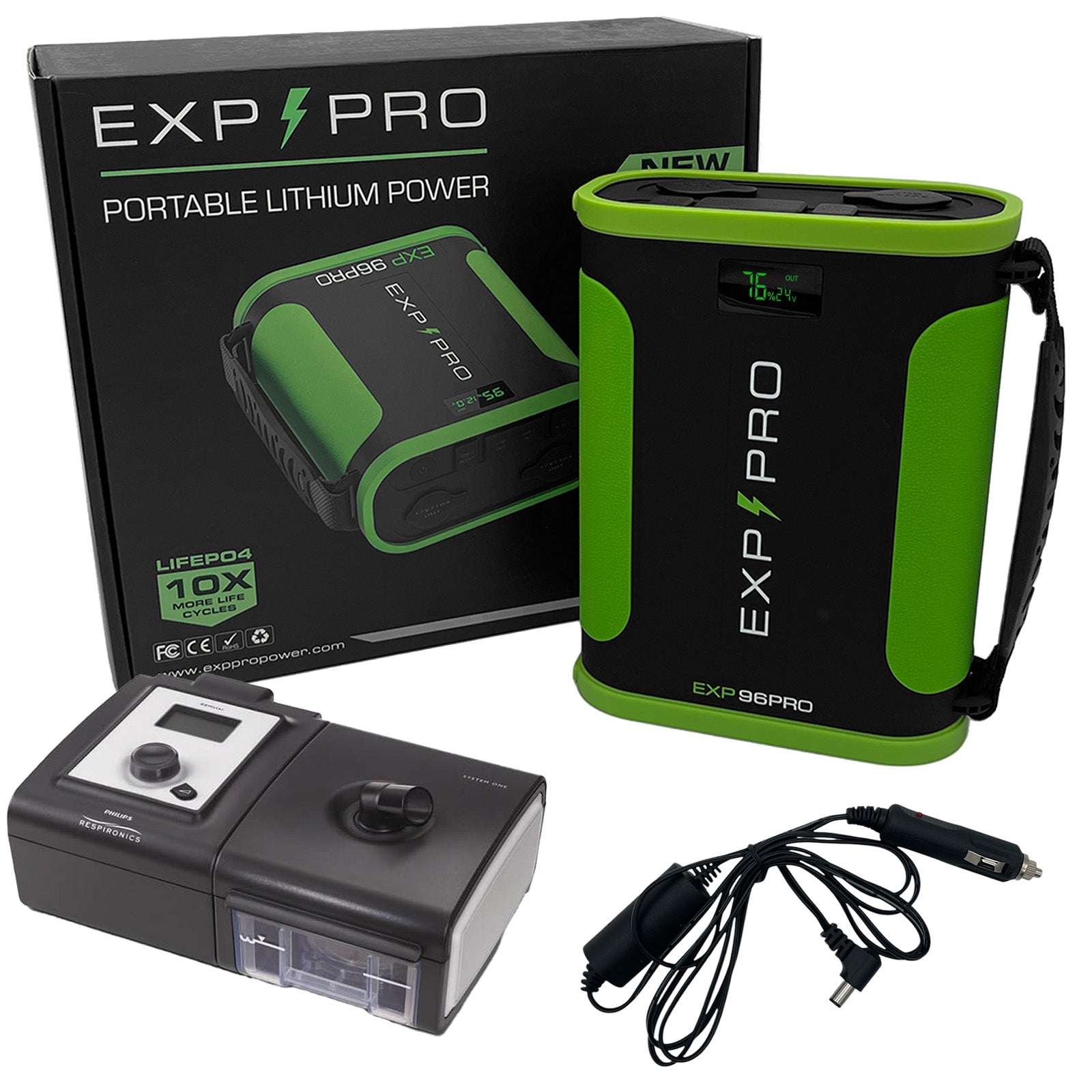 EXP96PRO APEX Battery (CPAP DC Cord Included) - Energize Trek