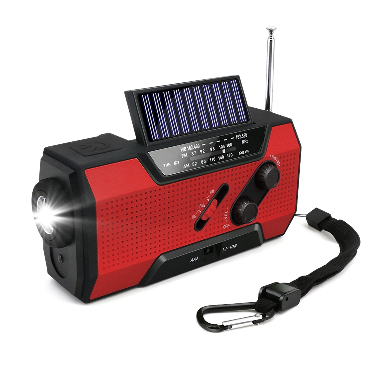 Emergency Solar Hand Crank Weather Radio AM/FM/NOAA Radio SOS 2000mAh Power Bank Flashlight w/ Reading Lamp - Energize Trek