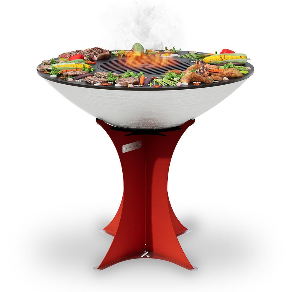 Arteflame 40″ Platinum Series — Stainless Fire Bowl Flat-Top Grill with Euro Base (Stainless or Powder-Coated: Black/Red/Yellow) - Energize Trek