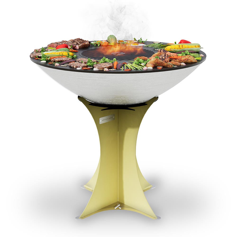 Arteflame 40″ Platinum Series — Stainless Fire Bowl Flat-Top Grill with Euro Base (Stainless or Powder-Coated: Black/Red/Yellow) - Energize Trek