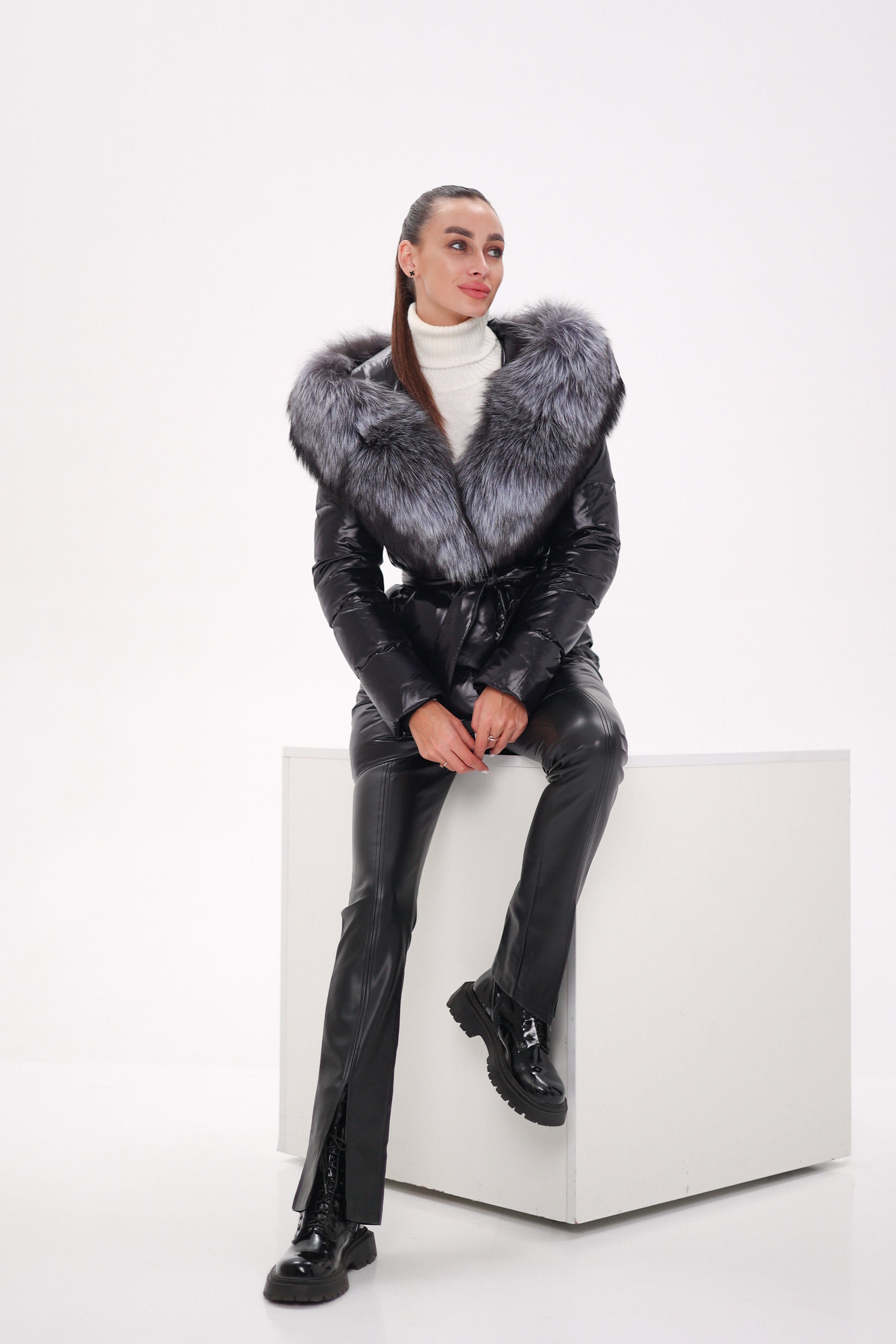 Genuine Silver Fox Fur Down Fill Coat - Energize Trek