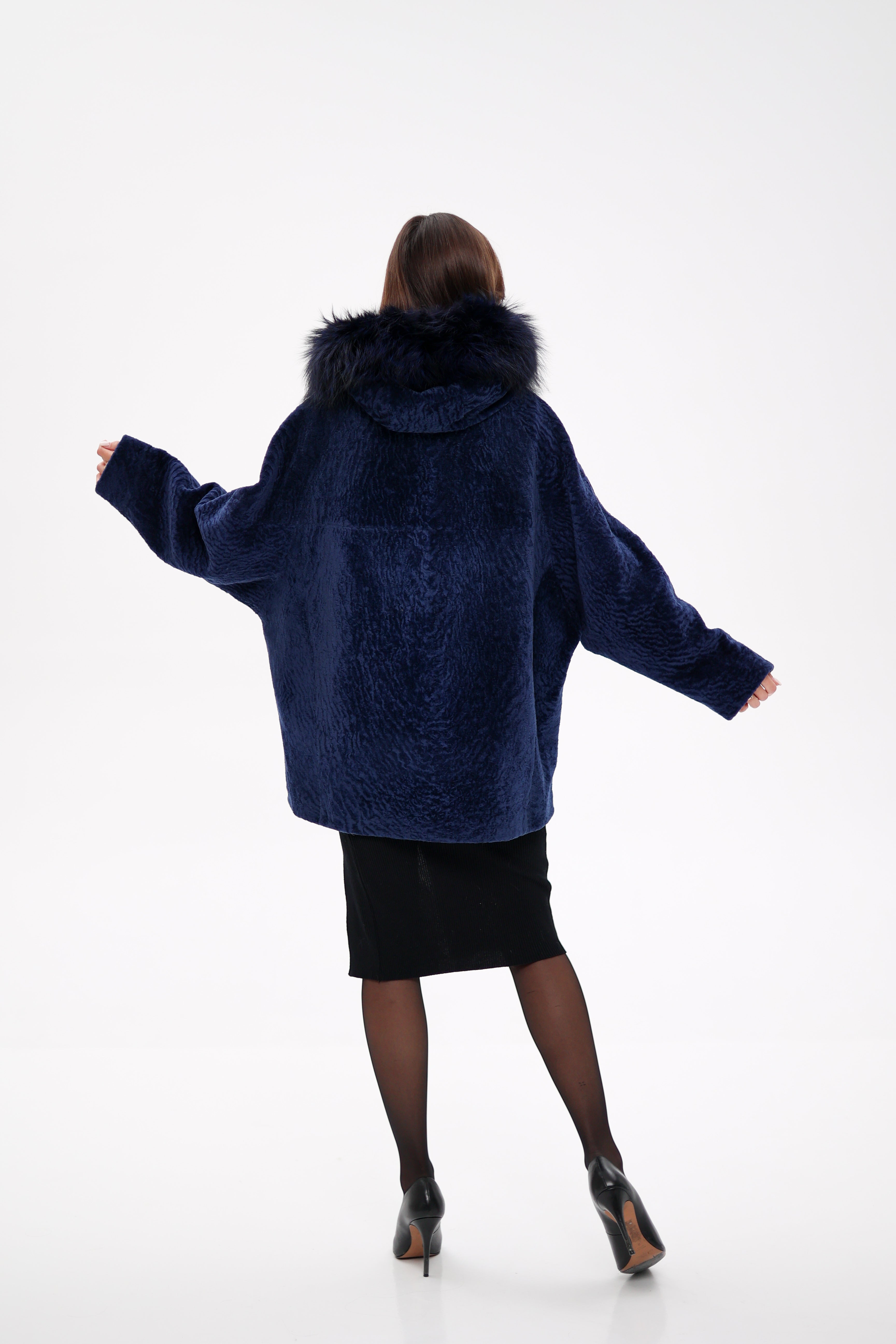 Genuine Shearling Silver Fox Trim Jacket - Energize Trek