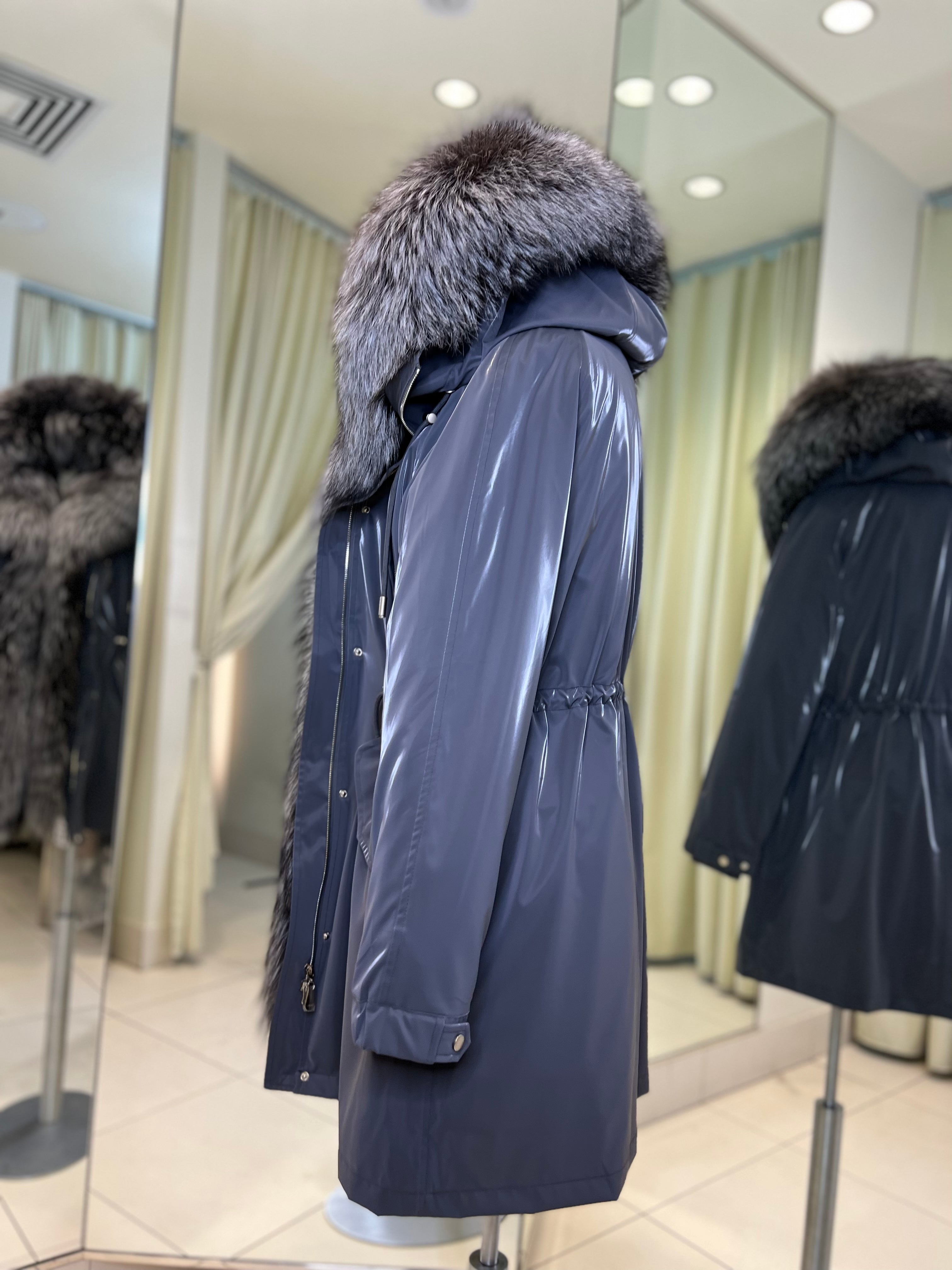 Genuine Silver Fox Fully Lined Hood Rabbit Insulated Parka - Energize Trek