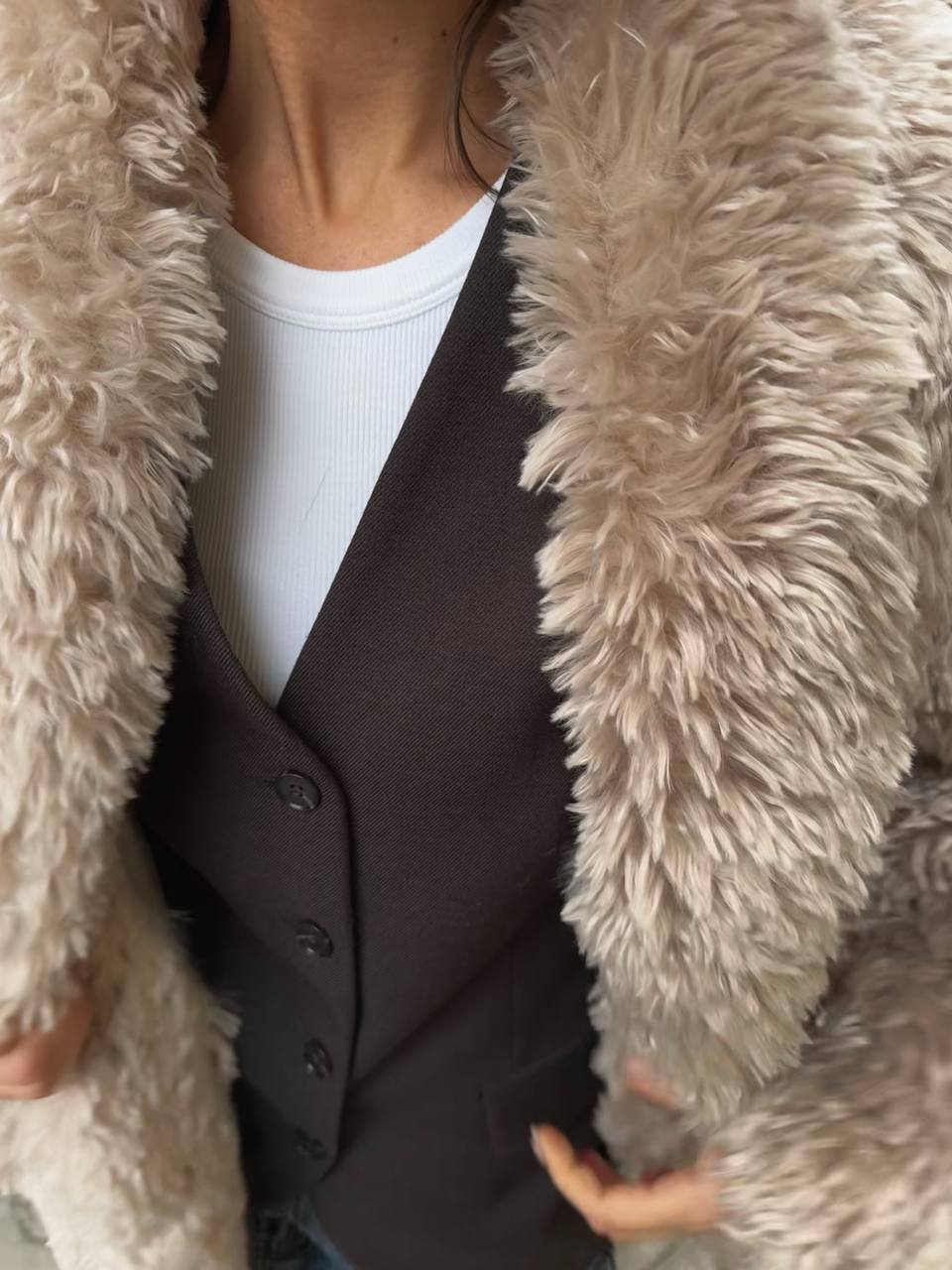 Faux Fur Coat with Leather Belt - Energize Trek