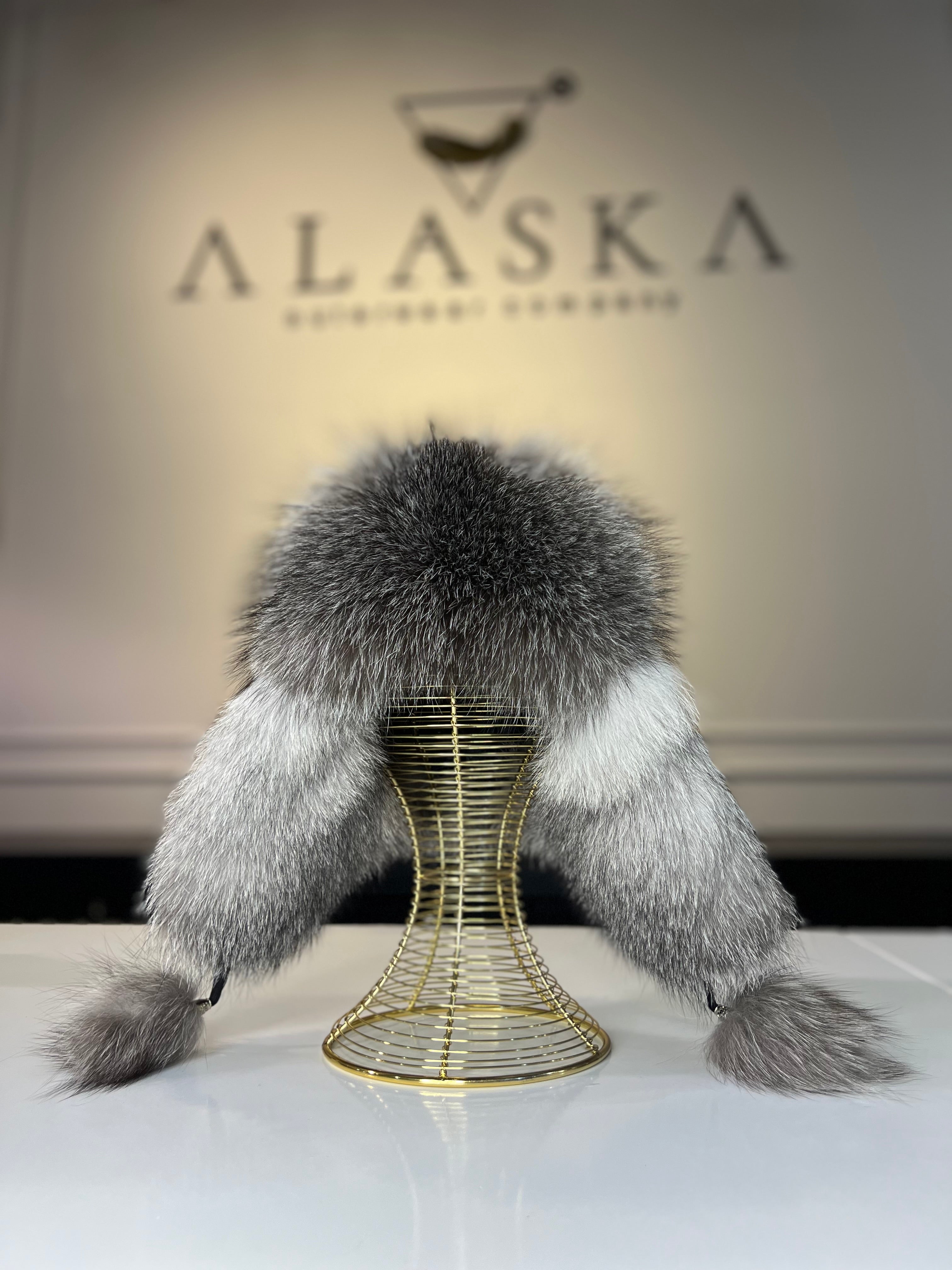 Genuine Silver Fox Fur Genuine Leather Hat - Energize Trek