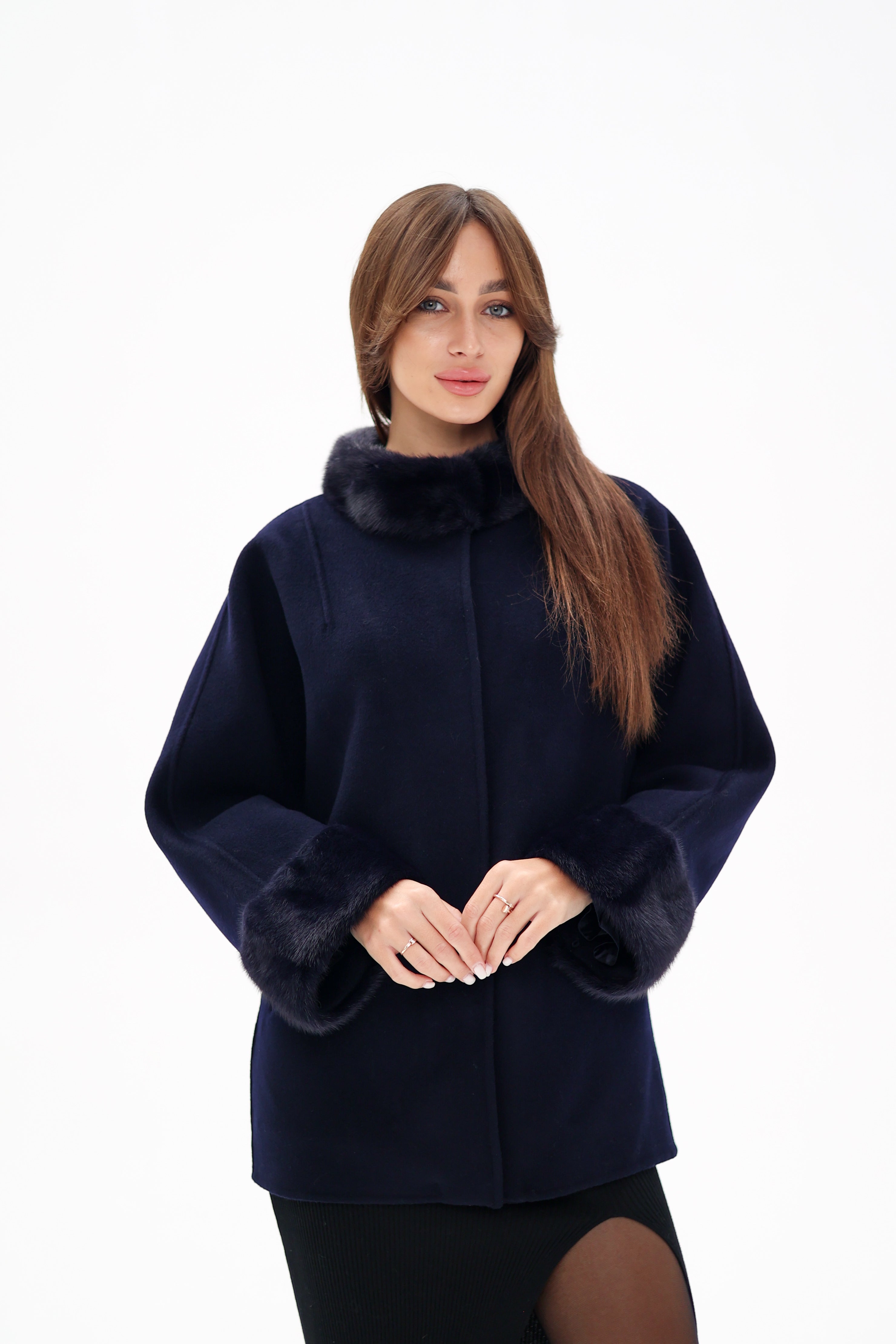 Genuine Mink Fur Virgin Wool Coat - Energize Trek