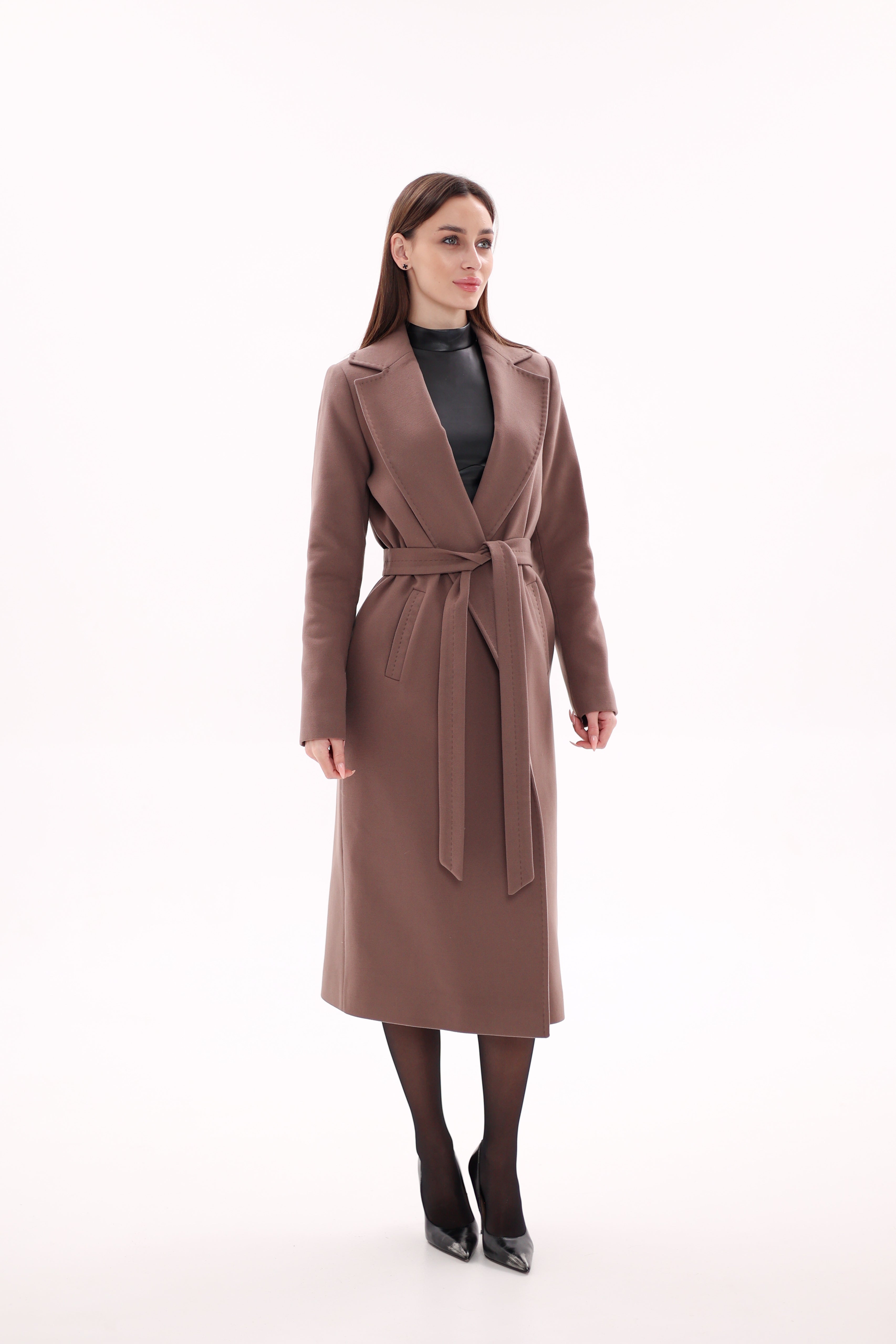 Harrington Classic Wraparound Overcoat in Mocha Mousse - Energize Trek