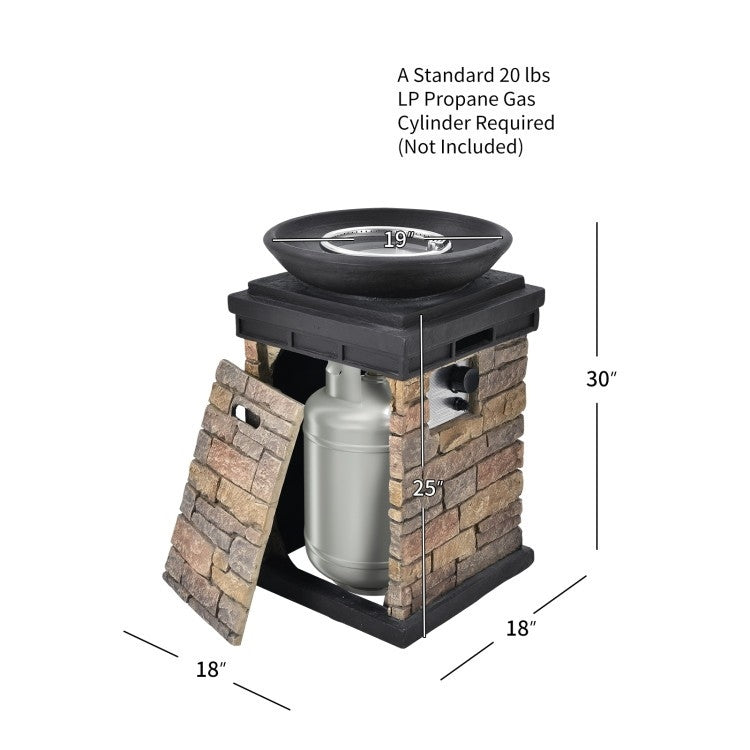 Outdoor Propane Fire Bowl Fire Pit Patio Heater - Energize Trek