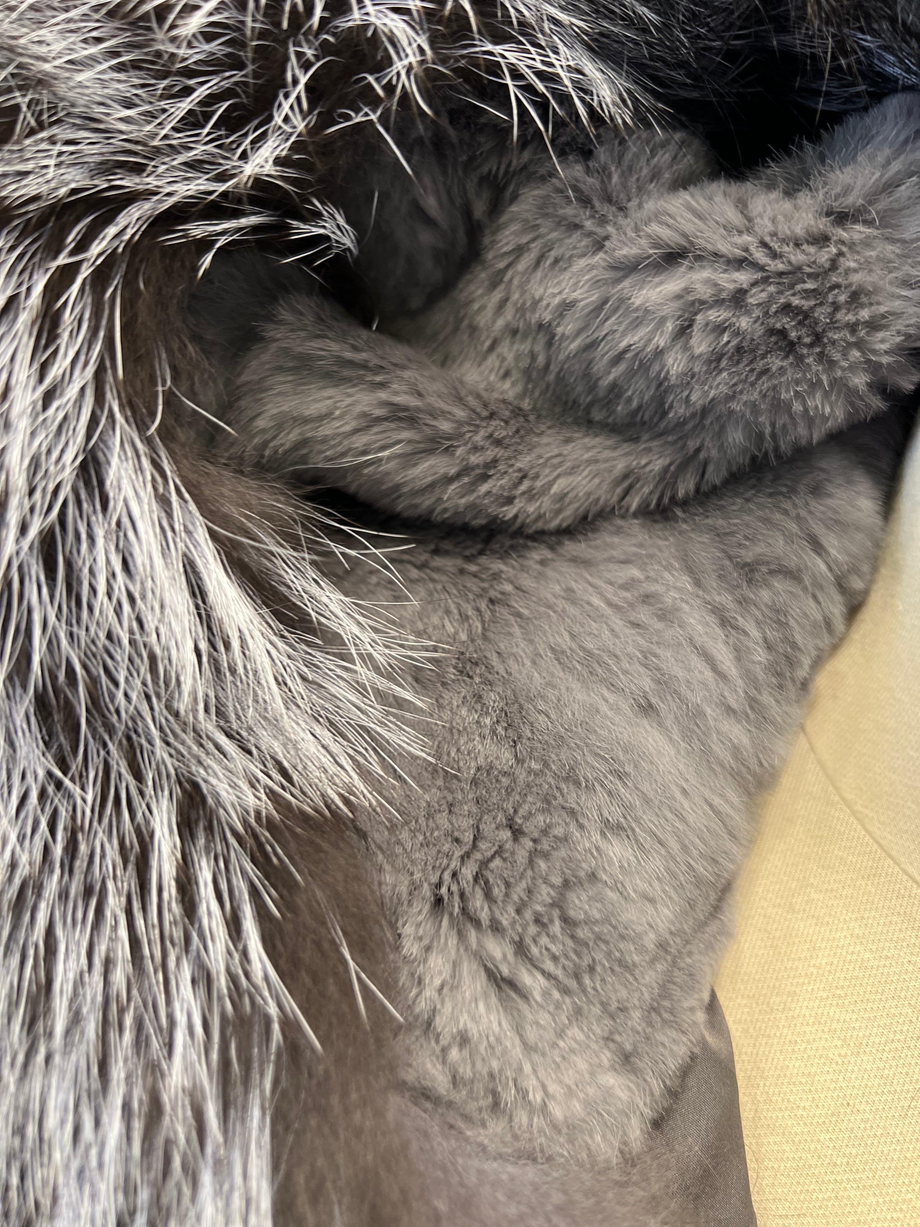 Roma Genuine Silver Fox Fur Rabbit Fur Insulated Parka in Red - Energize Trek