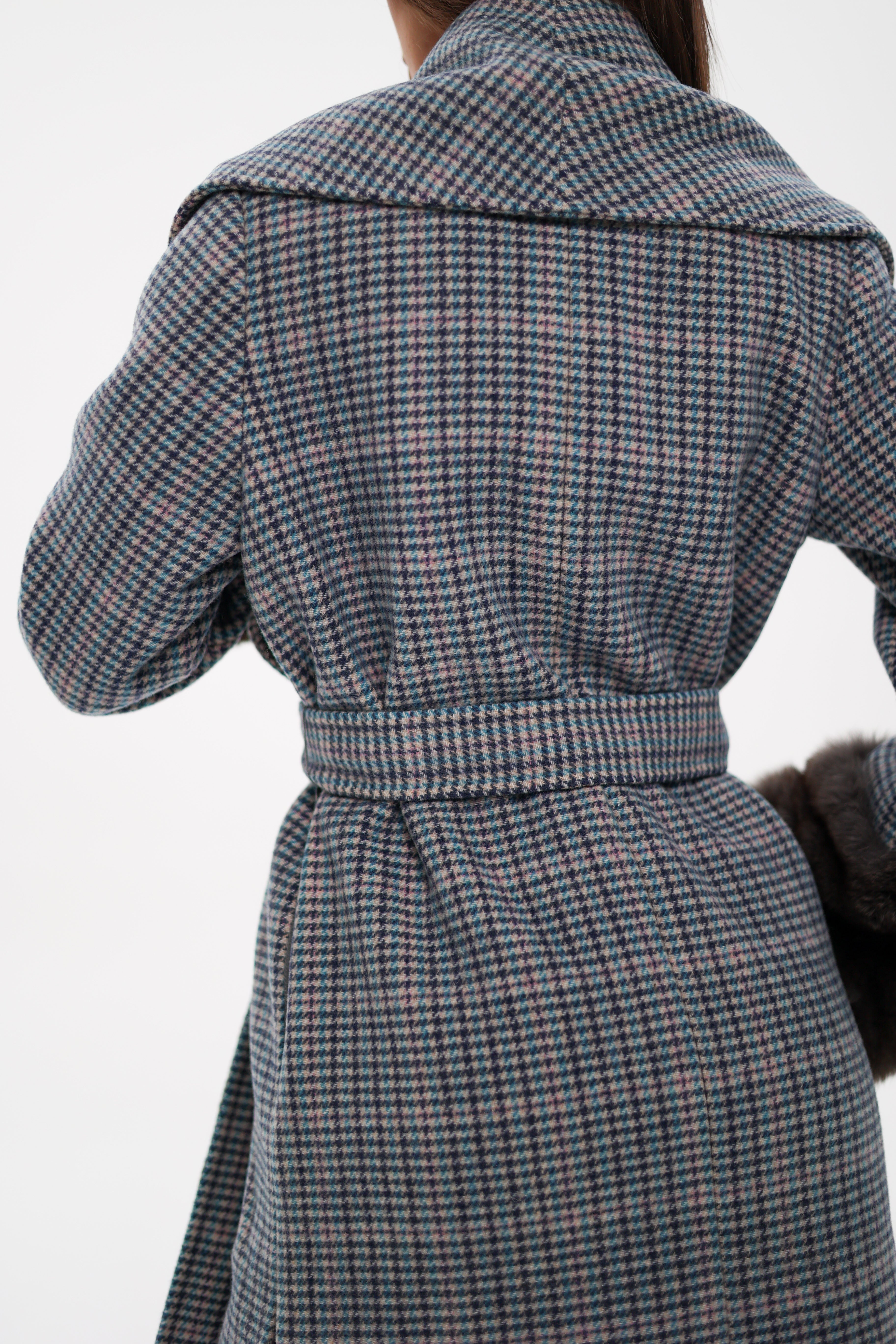 Genuine Polar Fox Fur Virgin Wool Wrap Coat - Energize Trek
