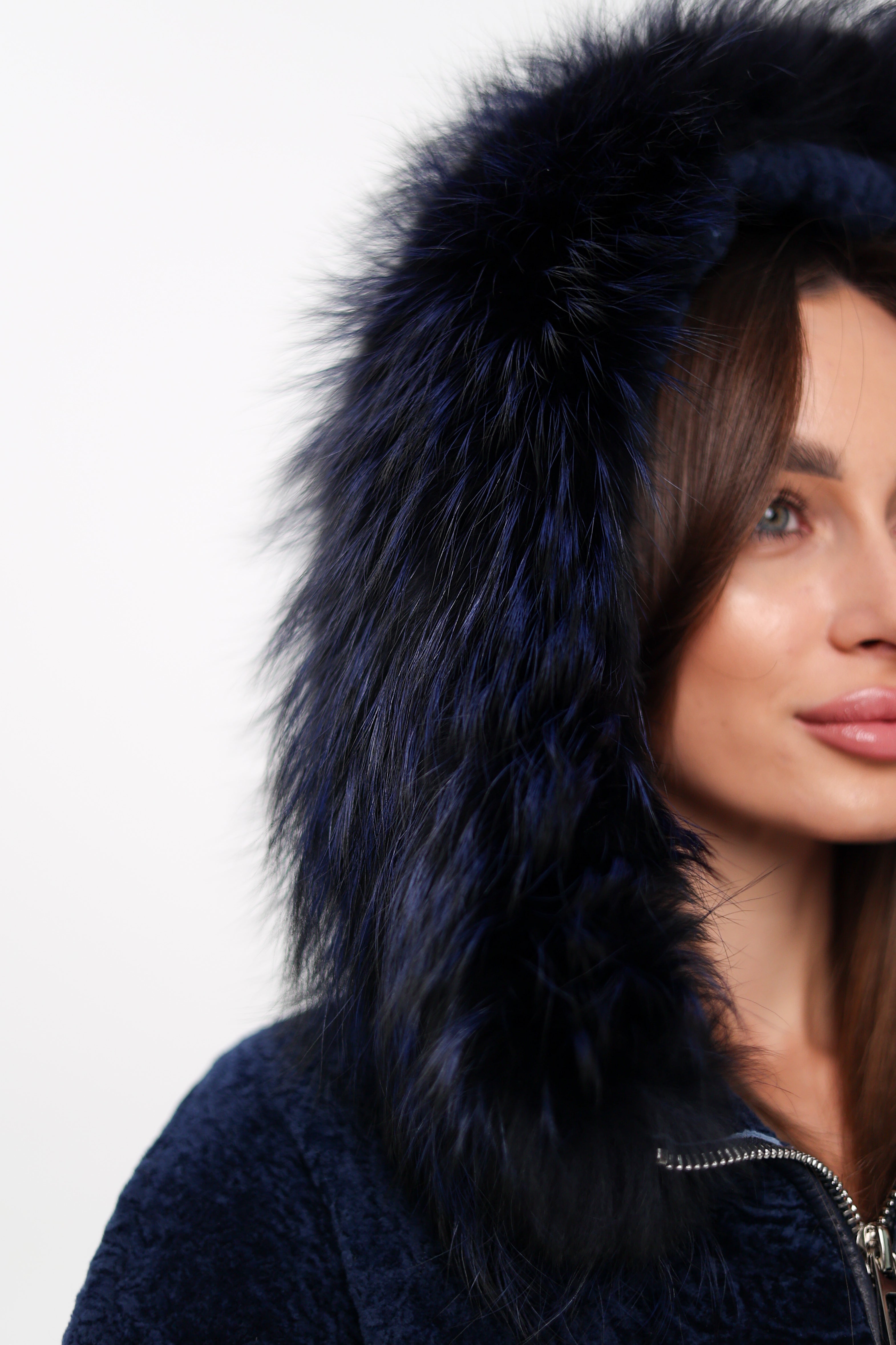 Genuine Shearling Silver Fox Trim Jacket - Energize Trek