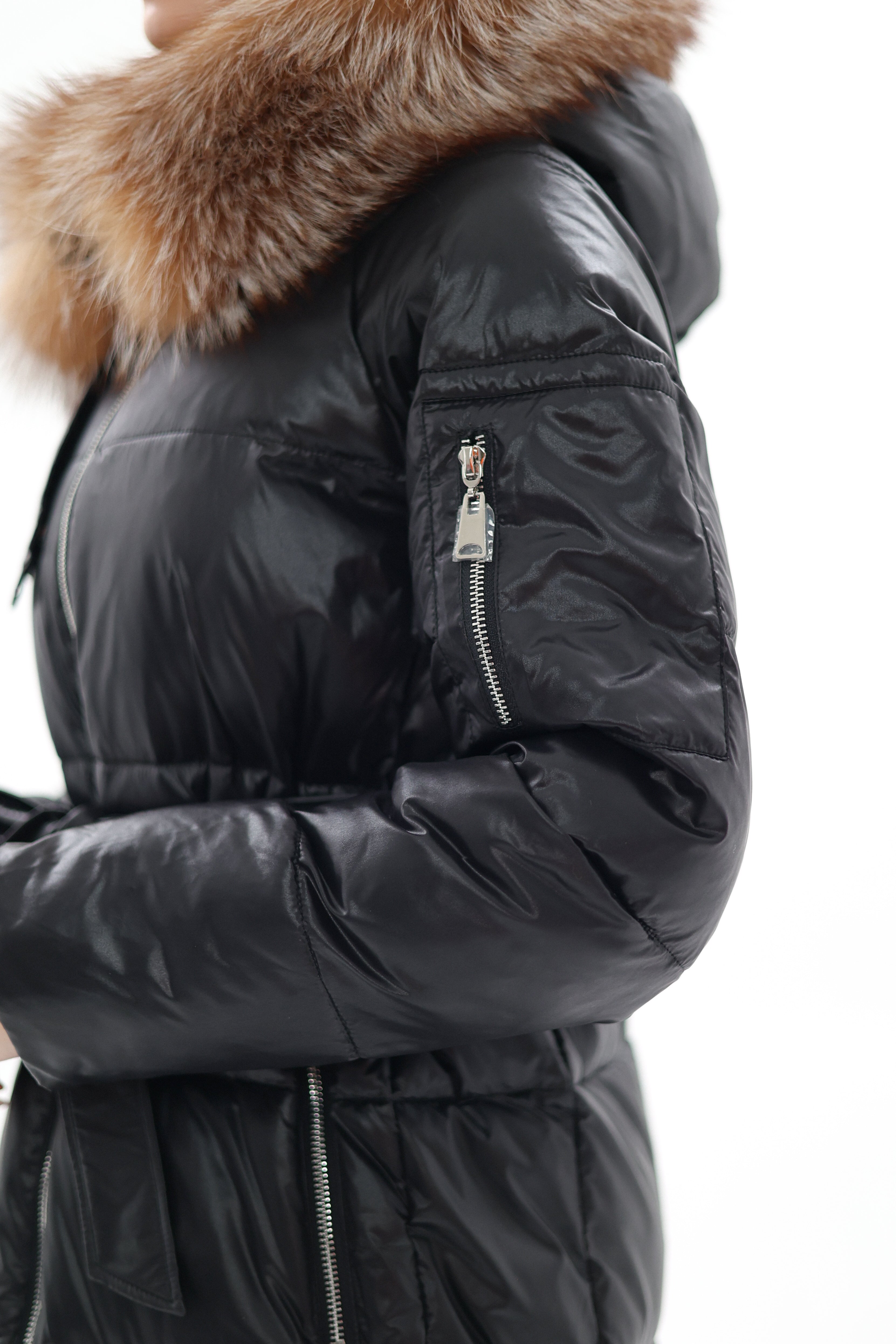 Genuine Silver Fox Fur Alternative Down Fill Coat - Energize Trek