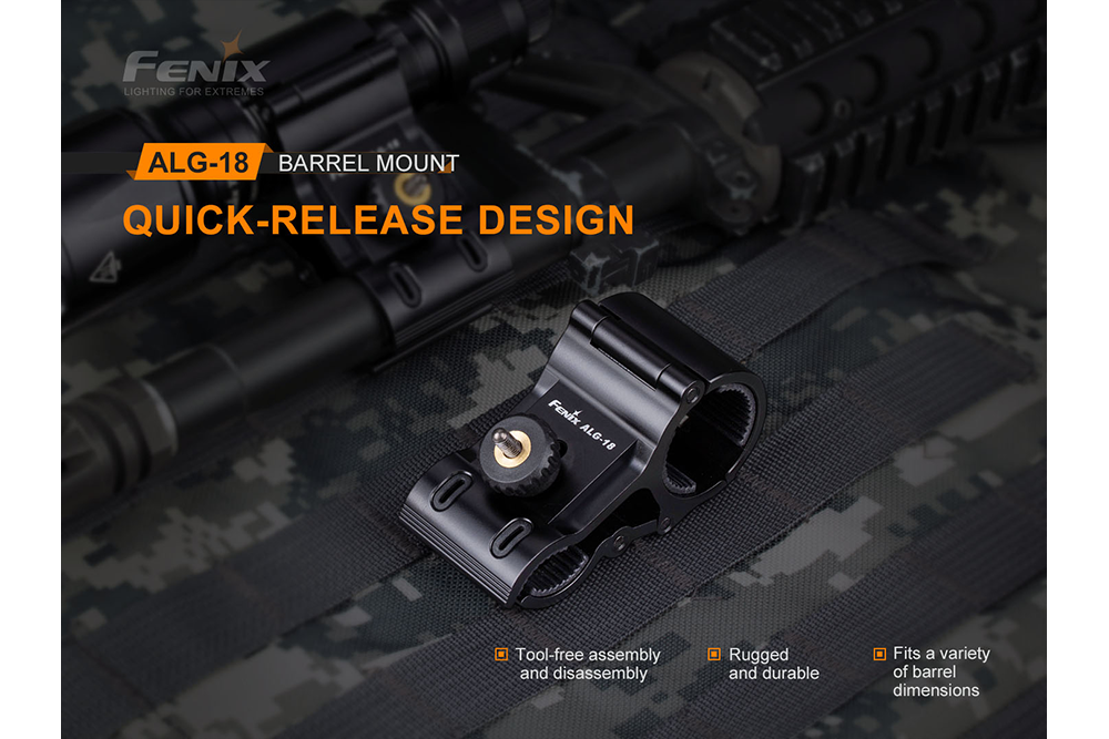 Fenix ALG-18 Flashlight Barrel Mount - Energize Trek