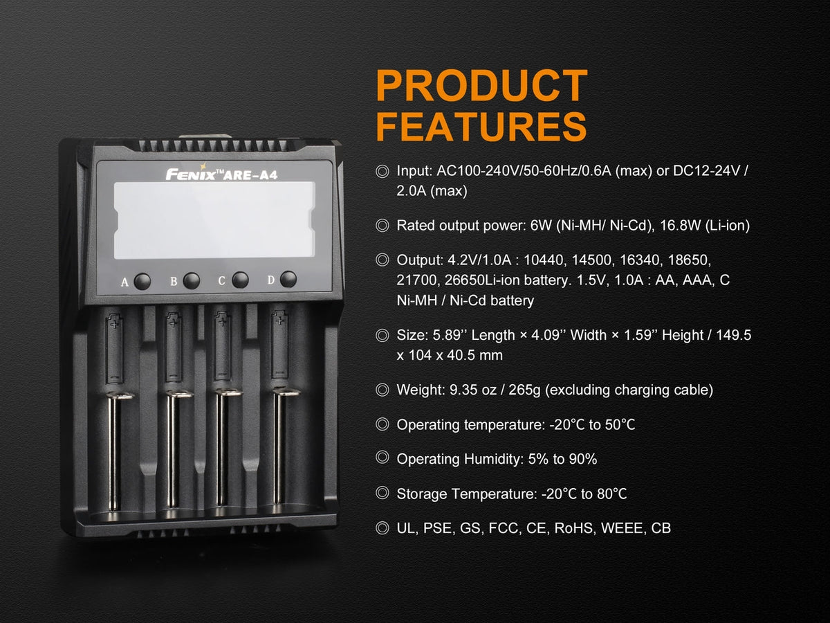 Fenix ARE-A4 Multifunctional Battery Charger - Energize Trek