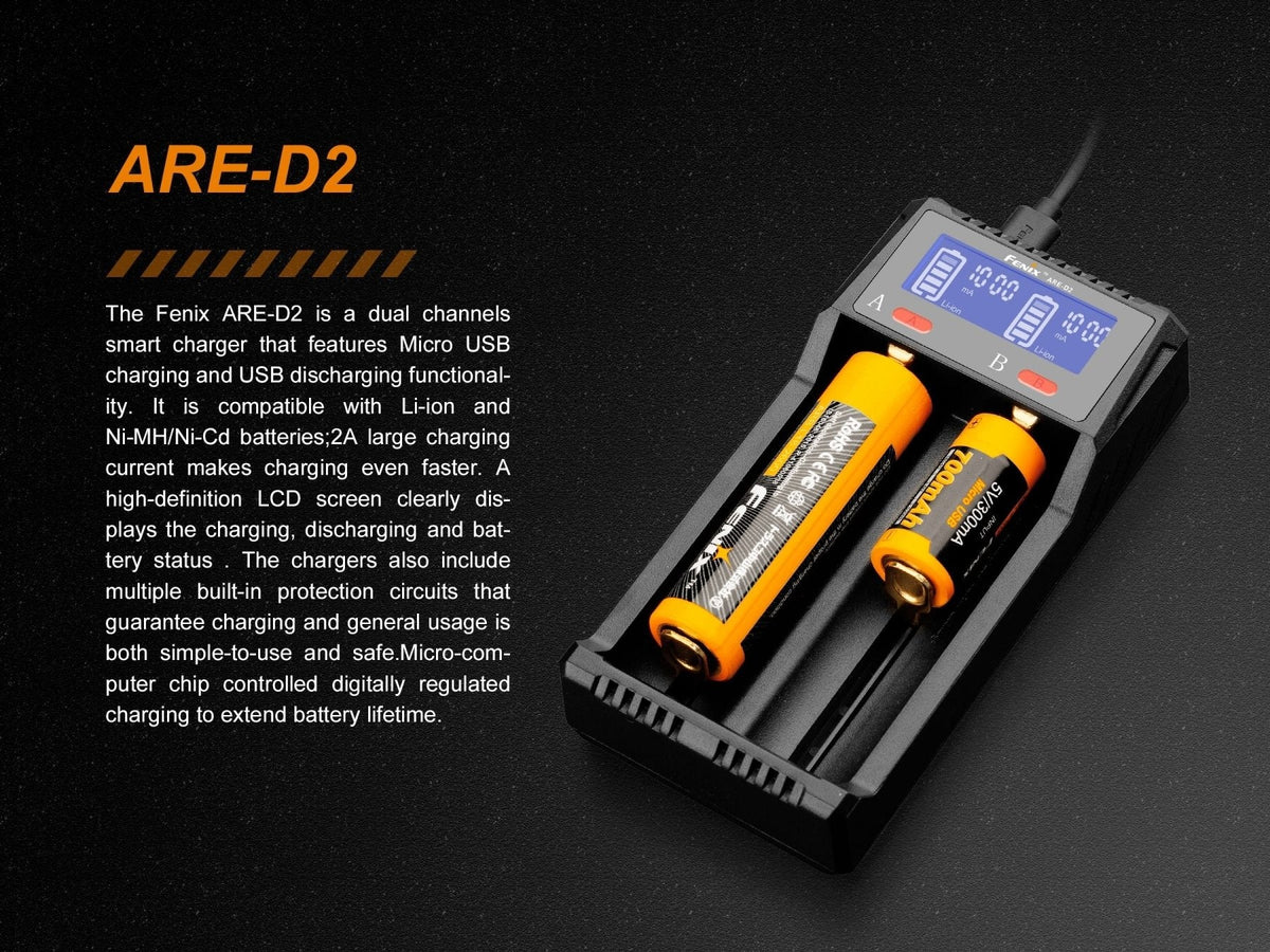 Fenix ARE-D2 Dual Channel Smart Battery Charger - Energize Trek