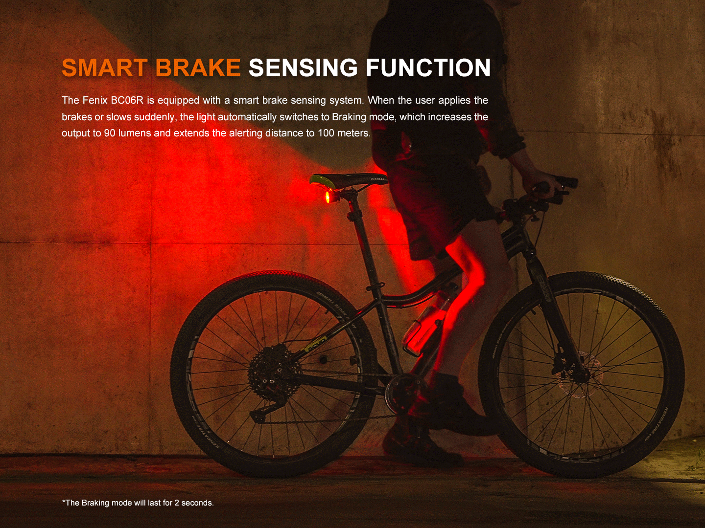 Fenix BC06R Smart-Brake Bicycle Taillight - Energize Trek